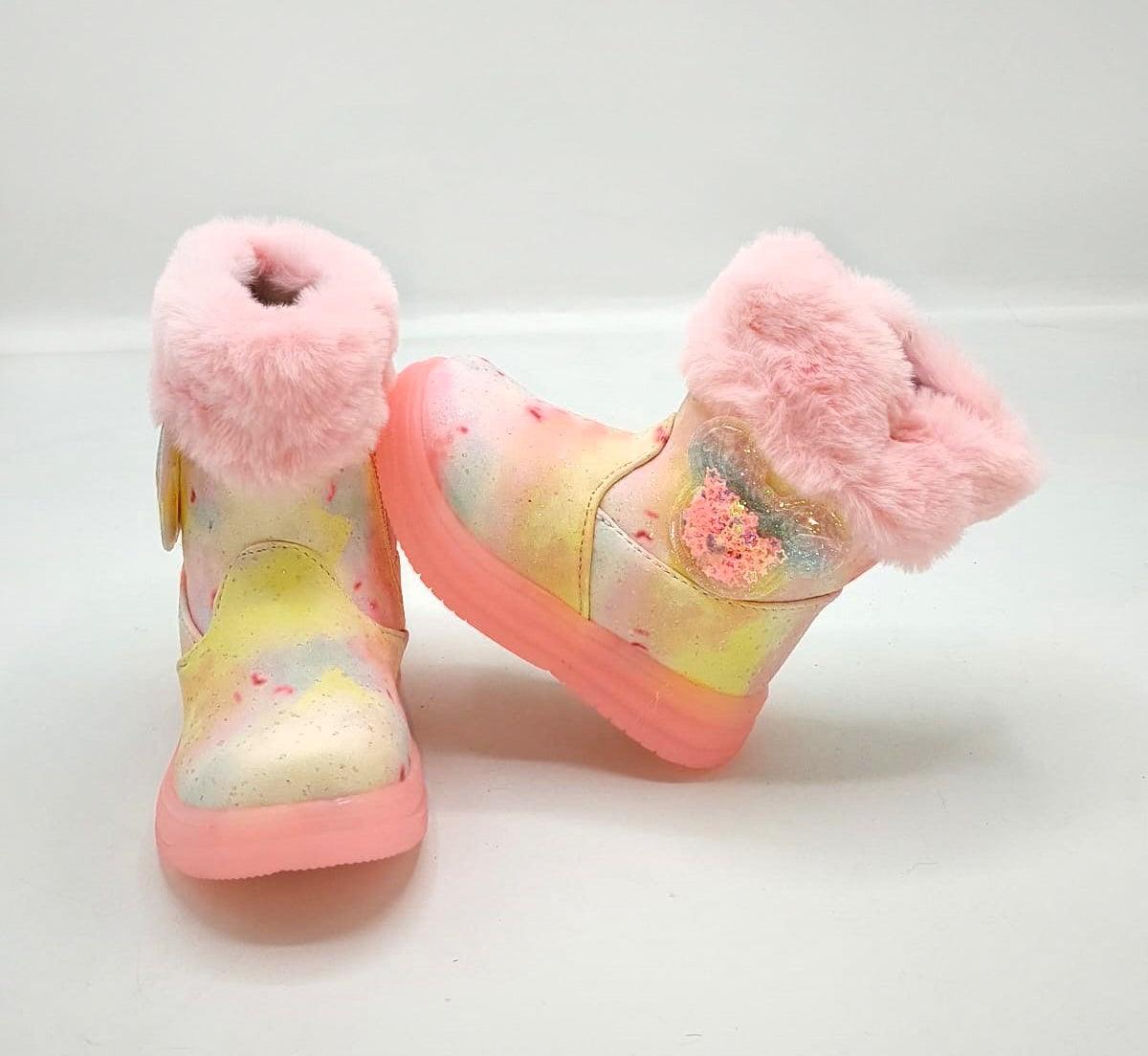Colorful Warm Long Shoes with Glowing Soles for Kids - LTBLN-1