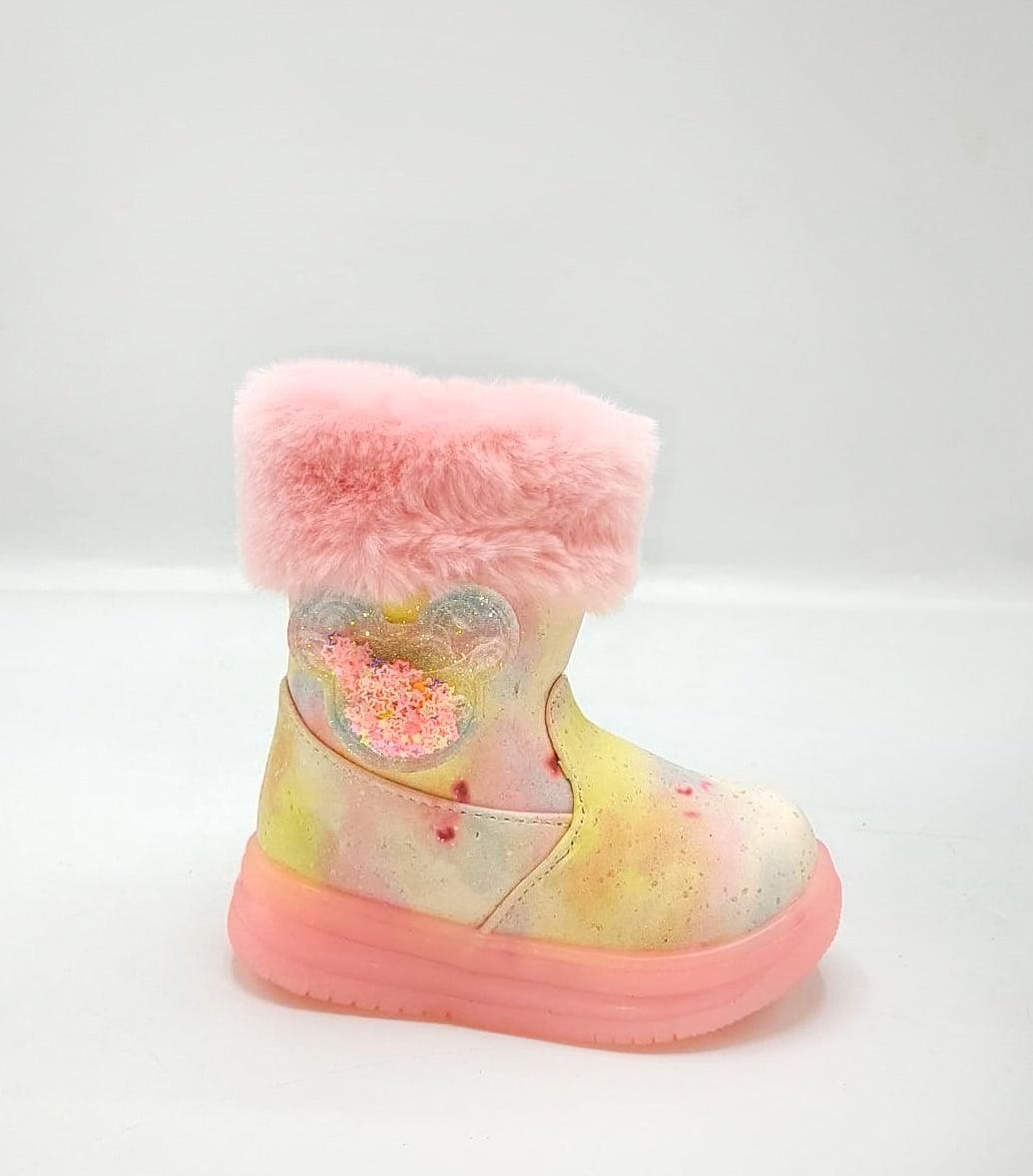 Colorful Warm Long Shoes with Glowing Soles for Kids - LTBLN-1