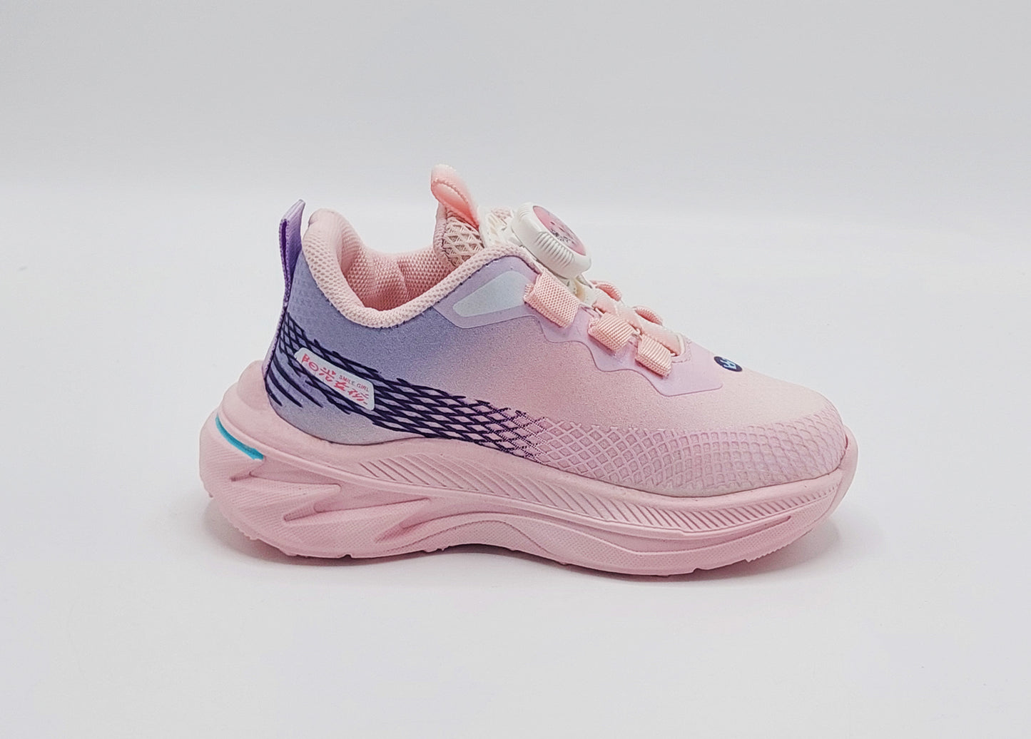 Kids Girls Light-Weight Trendy Look Sneakers with Autolace - 2027
