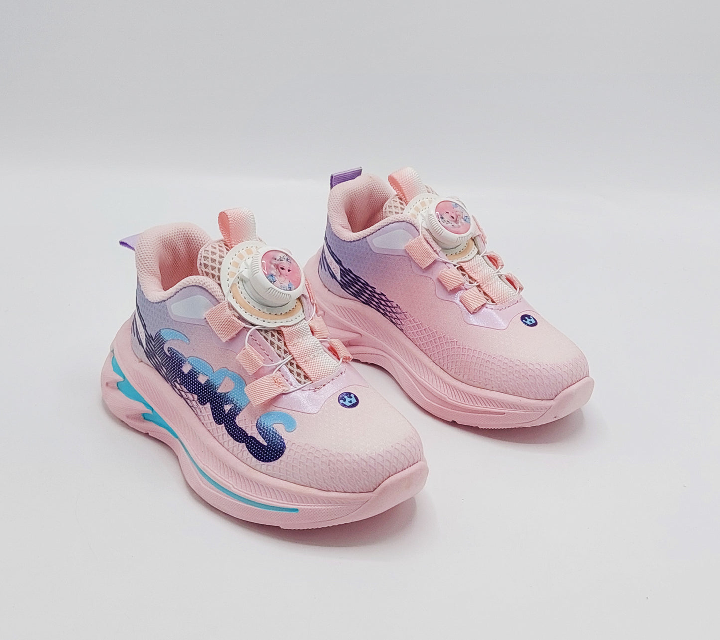 Kids Girls Light-Weight Trendy Look Sneakers with Autolace - 2027