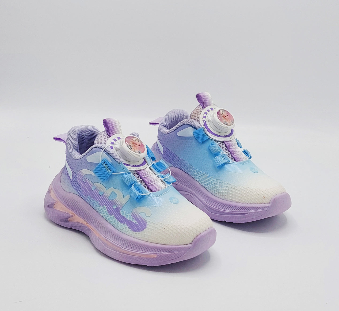 Kids Girls Light-Weight Trendy Look Sneakers with Autolace - 2027
