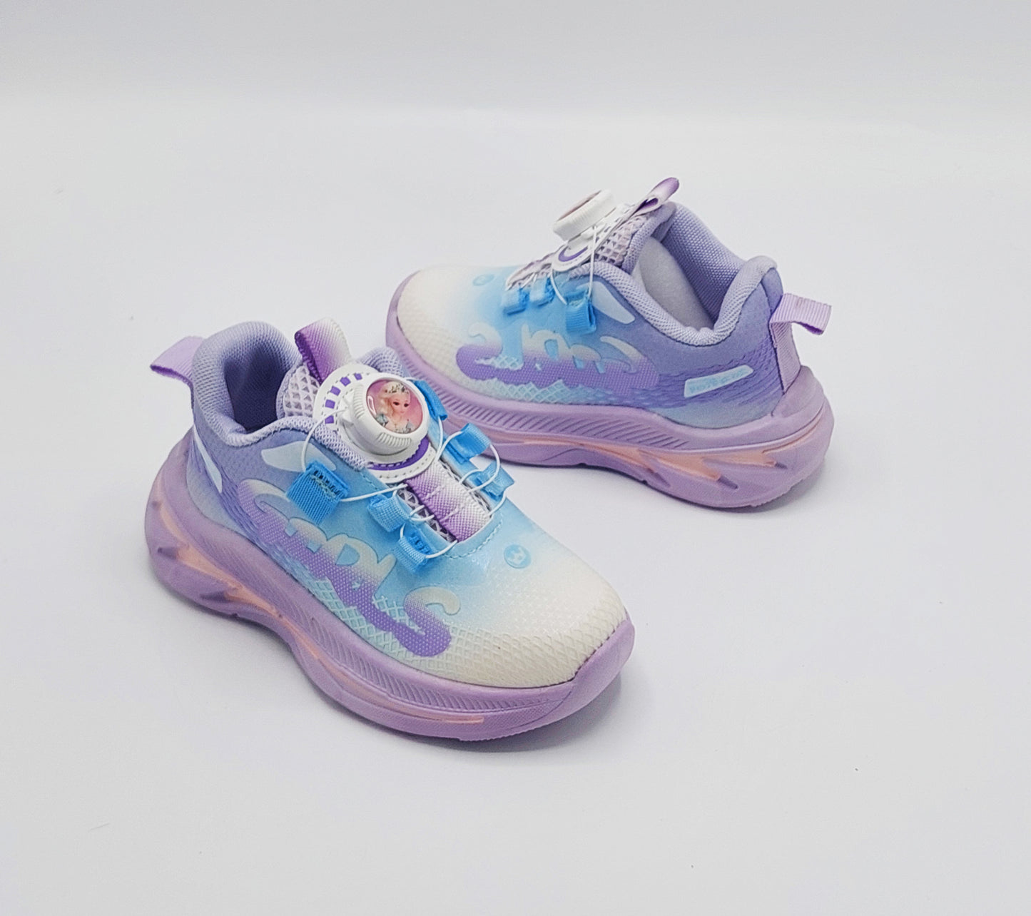 Kids Girls Light-Weight Trendy Look Sneakers with Autolace - 2027