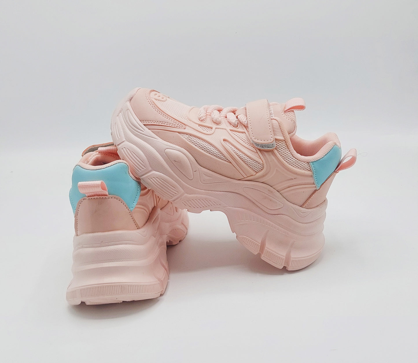 Women's Thick Sole Trendy Look Sneakers - Y-916 (Pink)