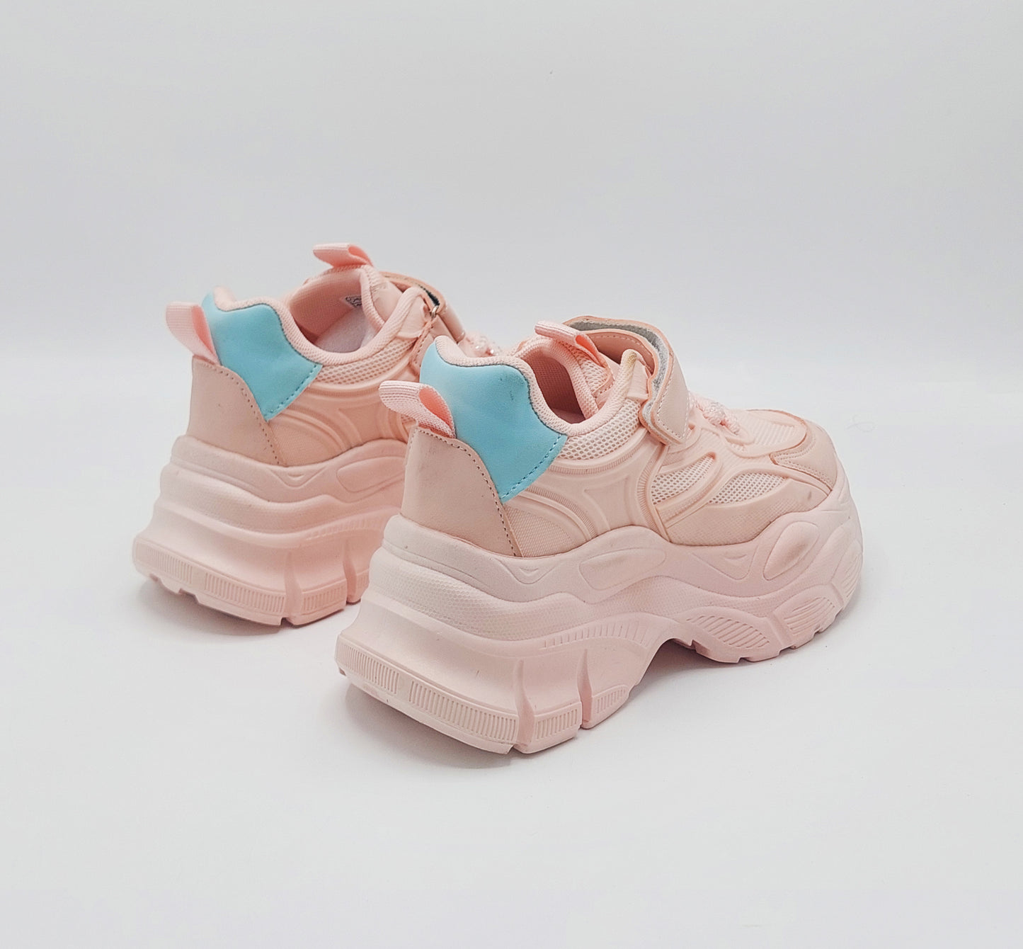 Women's Thick Sole Trendy Look Sneakers - Y-916 (Pink)