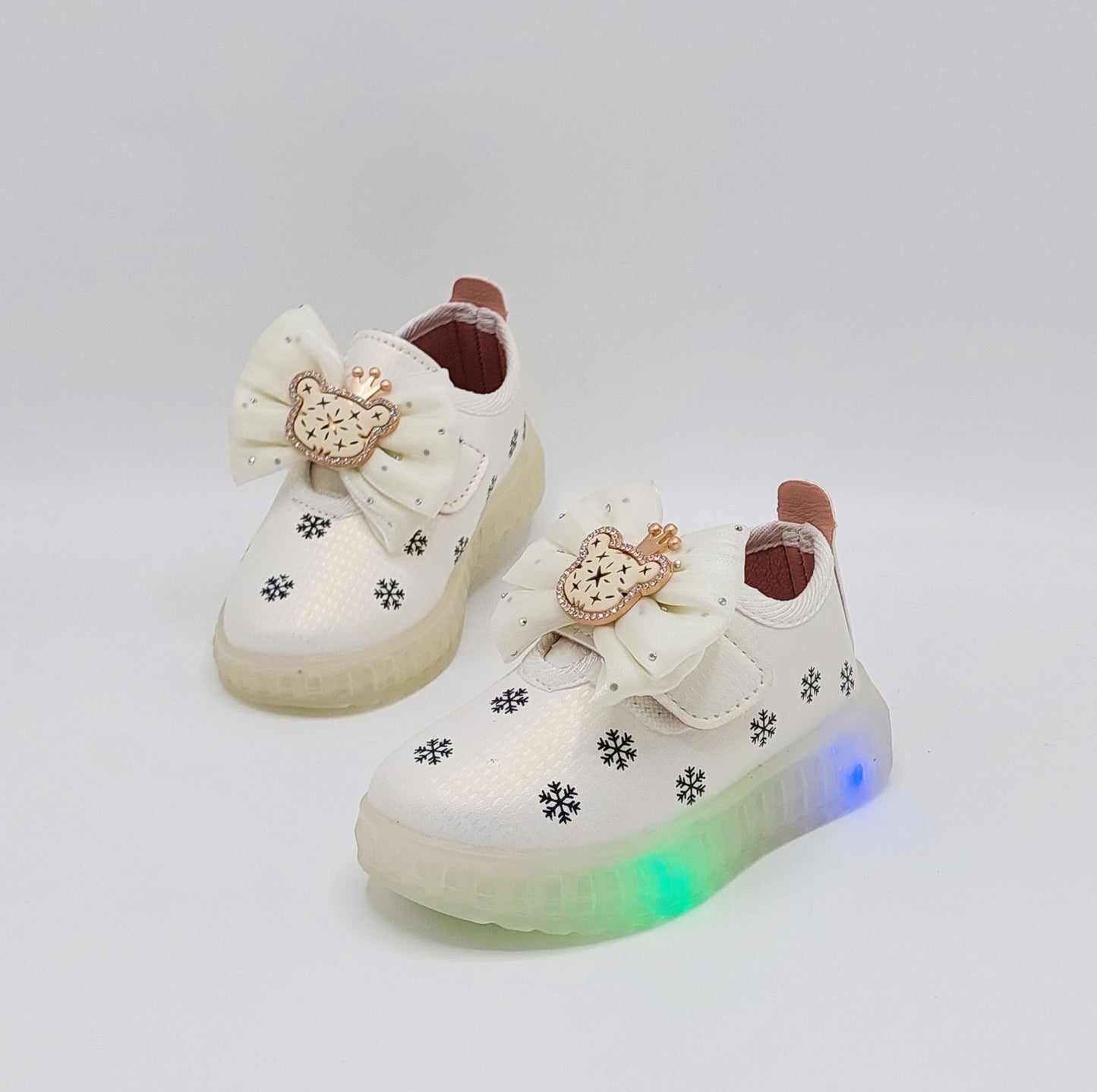 Lights in Sole Beautiful Printed Design Sneakers Shoes for Kids Girls - ABB207