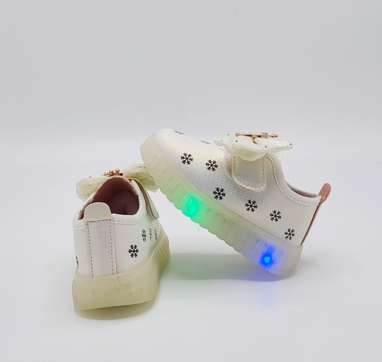 Lights in Sole Beautiful Printed Design Sneakers Shoes for Kids Girls - ABB207