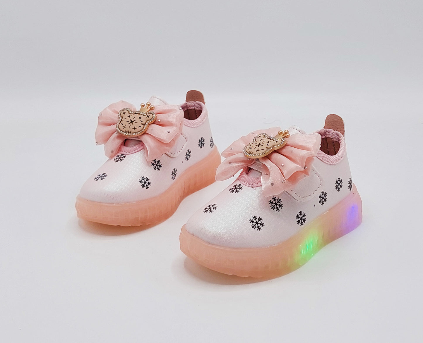 Lights in Sole Beautiful Printed Design Sneakers Shoes for Kids Girls - ABB207