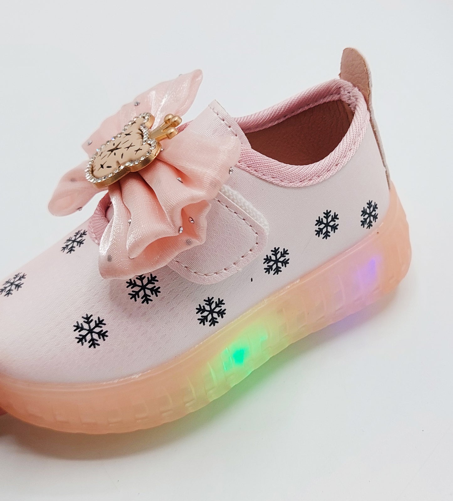 Lights in Sole Beautiful Printed Design Sneakers Shoes for Kids Girls - ABB207