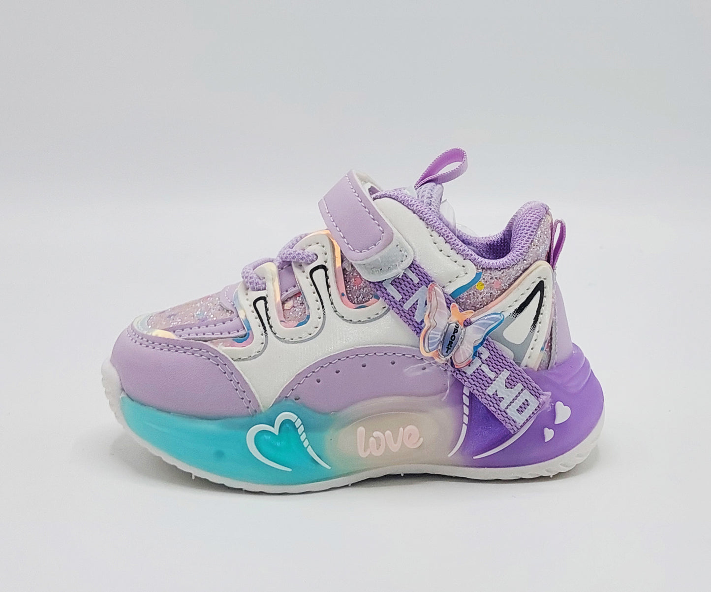 Premium Quality Soft Sole Glittered Design Sneakers for Kids girls - UM03
