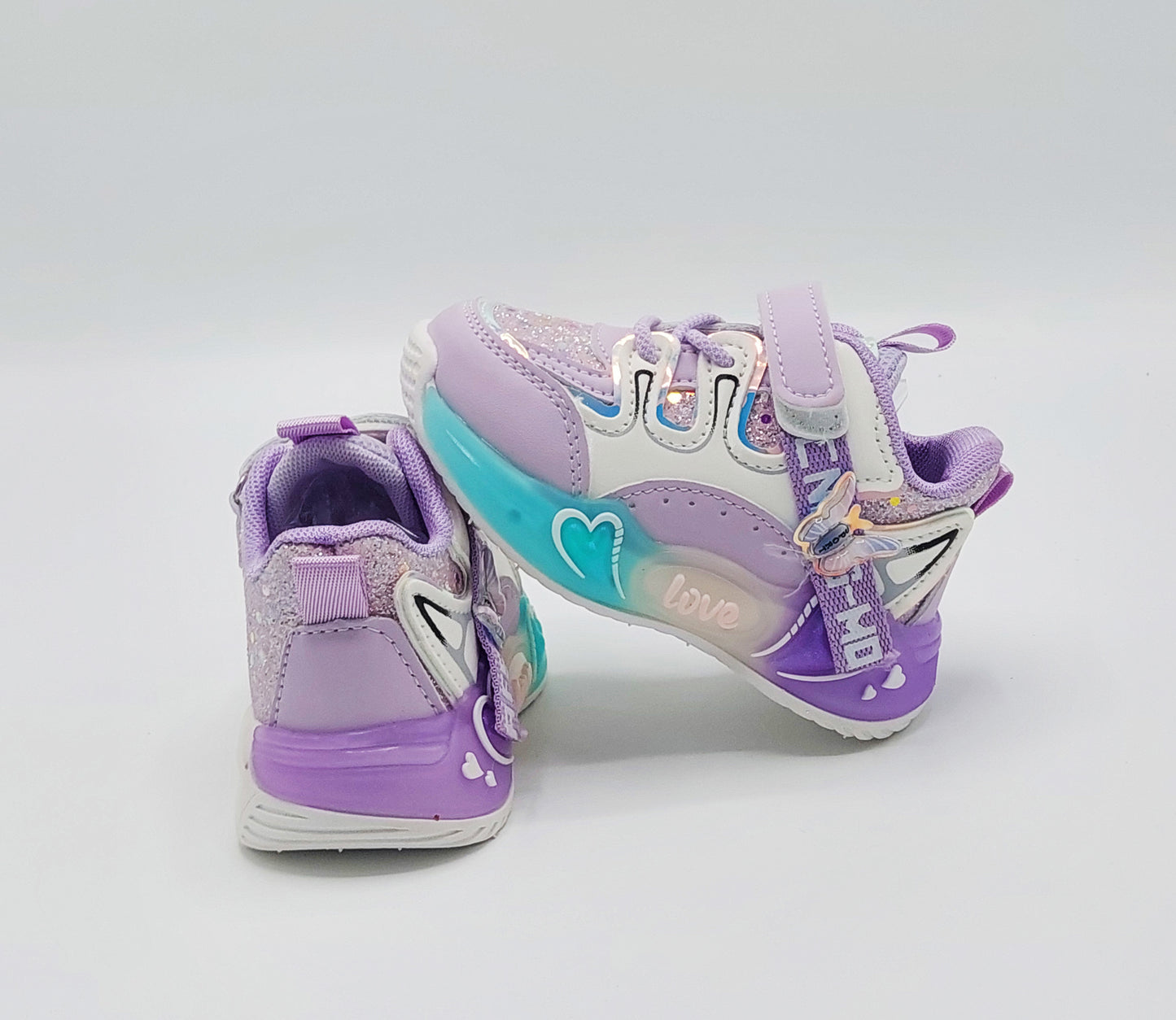 Premium Quality Soft Sole Glittered Design Sneakers for Kids girls - UM03