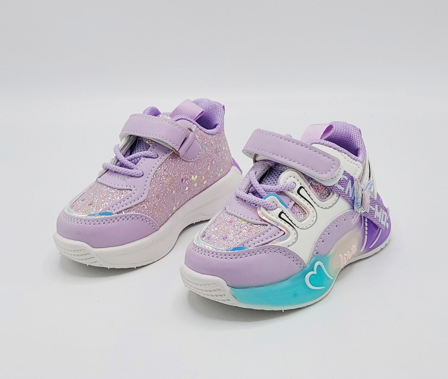 Premium Quality Soft Sole Glittered Design Sneakers for Kids girls - UM03