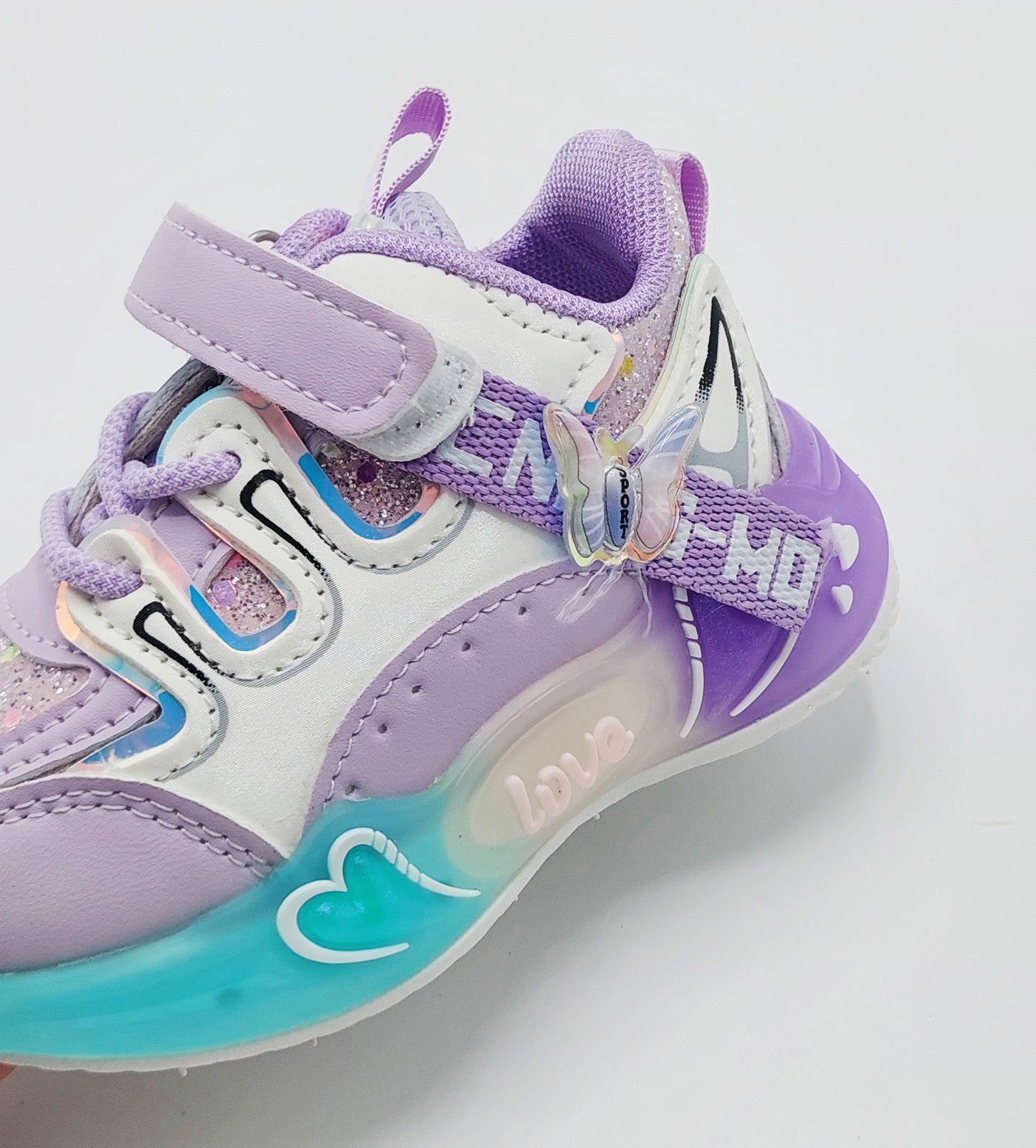 Premium Quality Soft Sole Glittered Design Sneakers for Kids girls - UM03