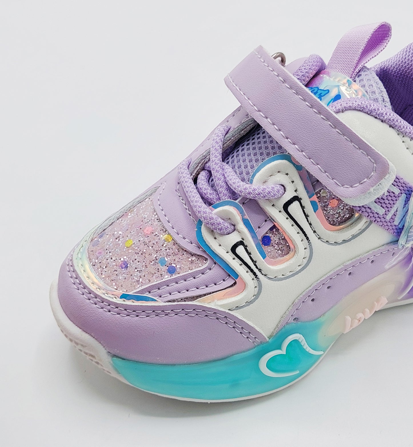 Premium Quality Soft Sole Glittered Design Sneakers for Kids girls - UM03