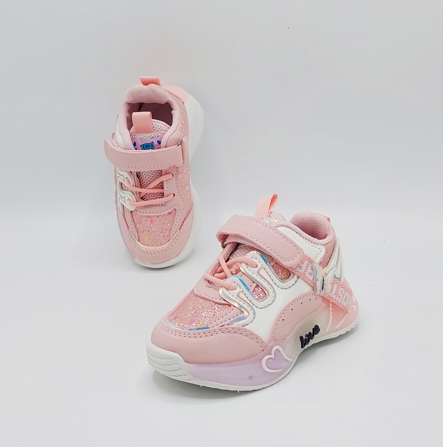 Premium Quality Soft Sole Glittered Design Sneakers for Kids girls - UM03