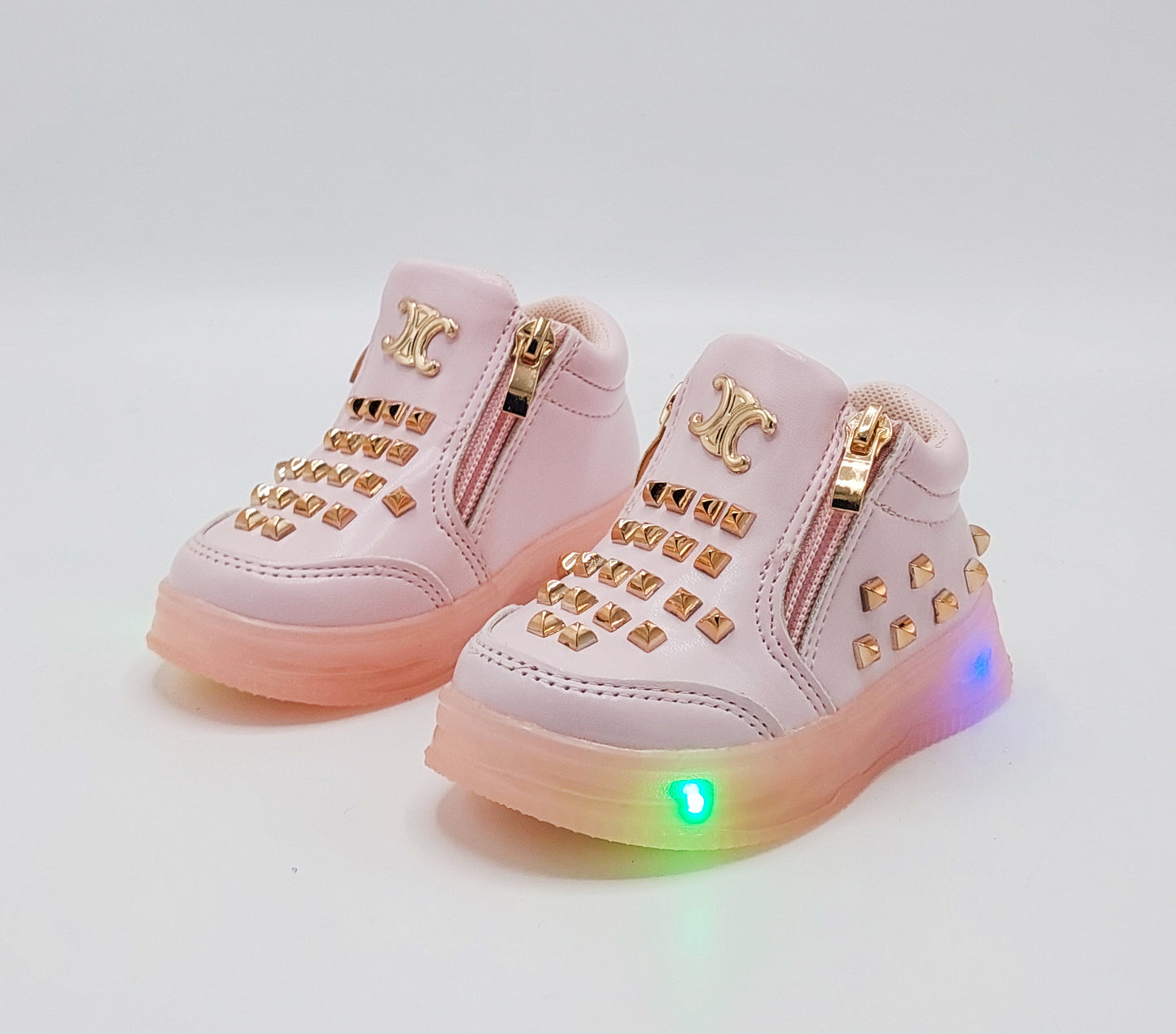 Lights in Sole Beautiful Buds Design Sneakers Shoes for Kids Girls - MLT5