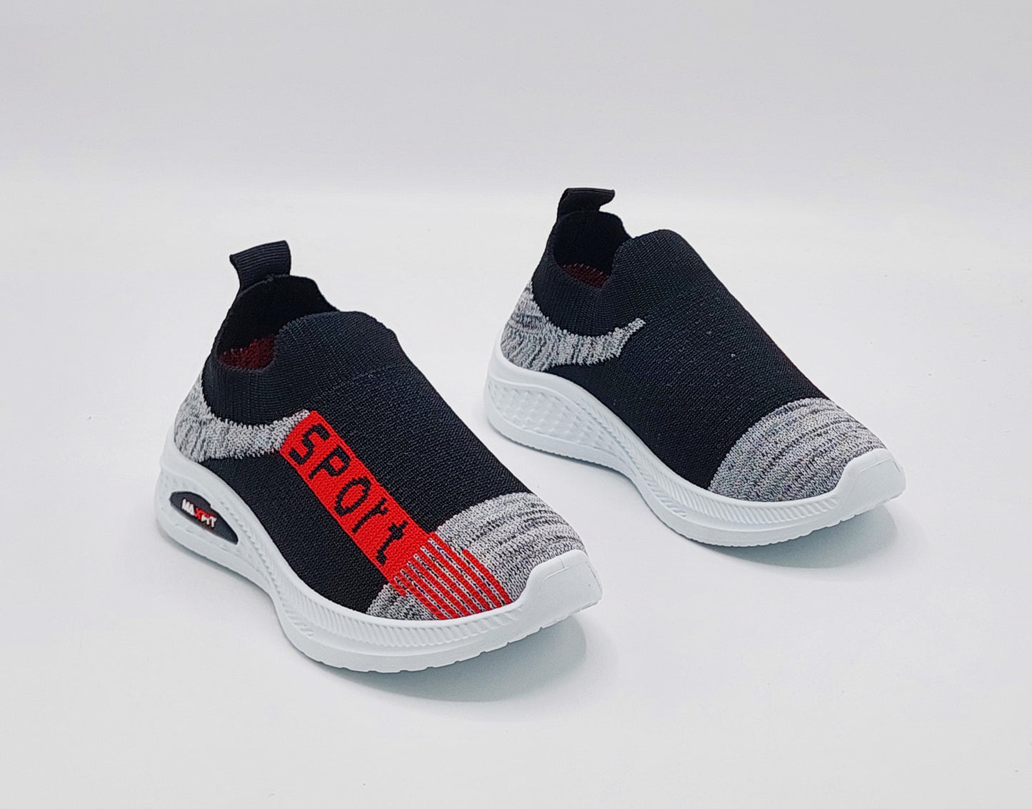 Easy-to-Wear Soft Comfortable Mesh Skechers for Kids - FMX07 (black)