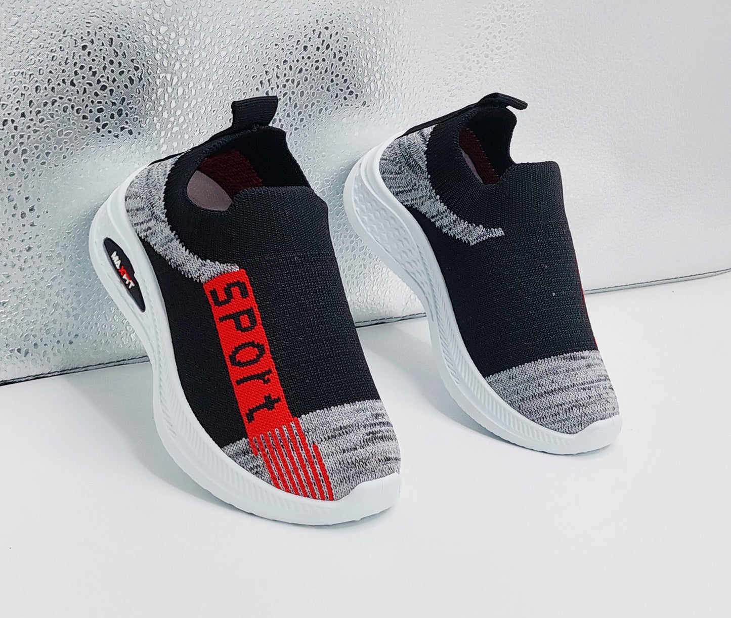 Easy-to-Wear Soft Comfortable Mesh Skechers for Kids - FMX07 (black)