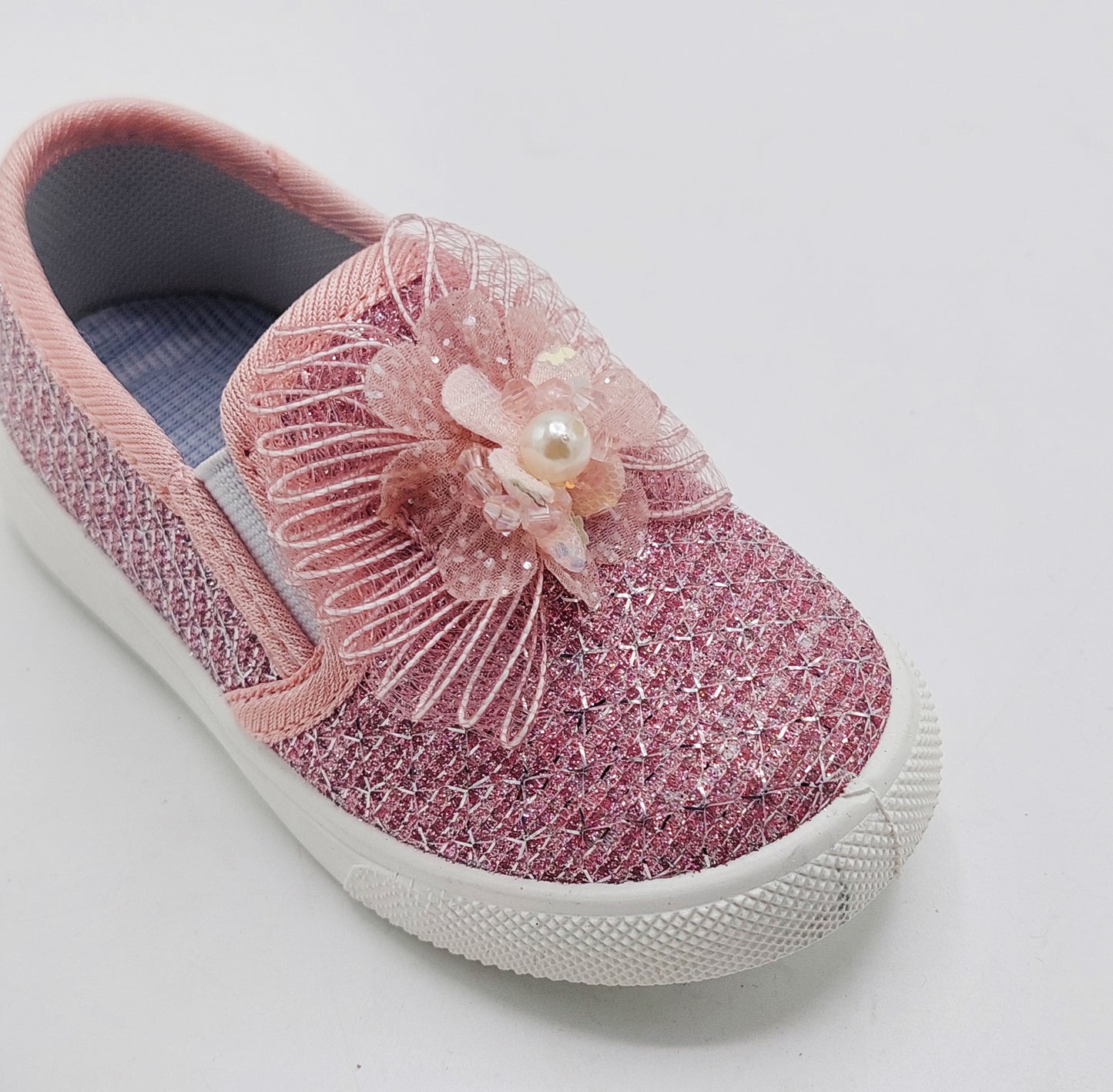 Beautiful Design Fancy Look Canvas Shoes for Kids Girls - 007 (Pink)