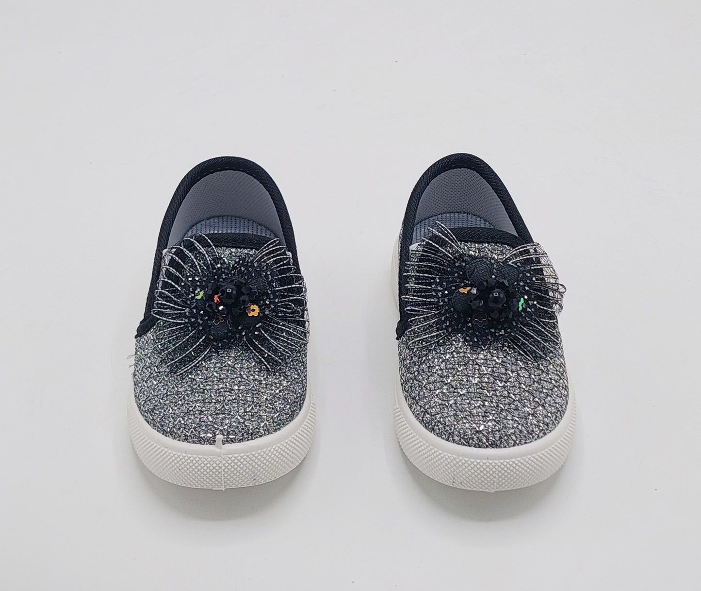 Beautiful Design Fancy Look Canvas Shoes for Kids Girls - 007 (Black)