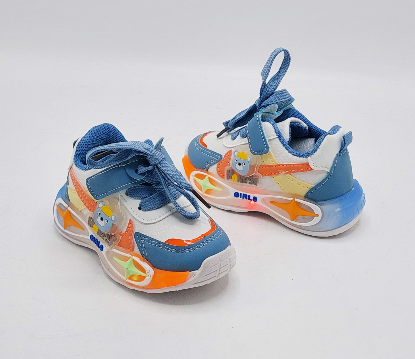 Lights in Sole Soft Sole Cute Design Shoes for Kids - YC102 (Blue)