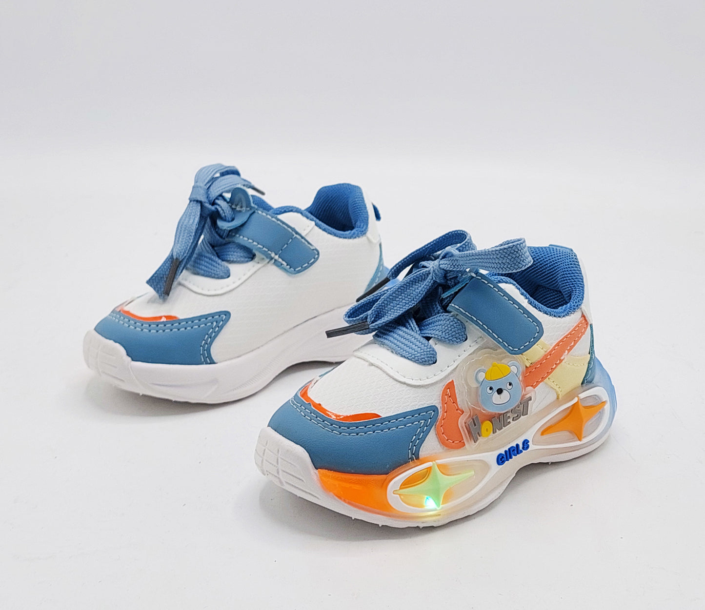 Lights in Sole Soft Sole Cute Design Shoes for Kids - YC102 (Blue)