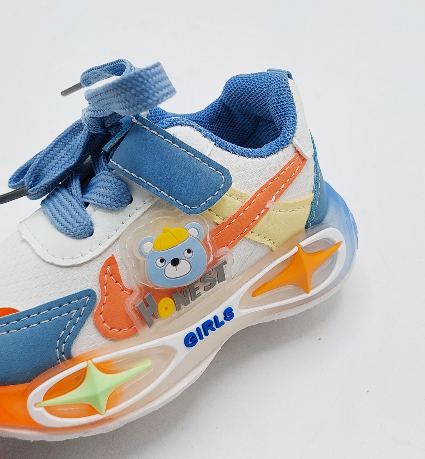 Lights in Sole Soft Sole Cute Design Shoes for Kids - YC102 (Blue)