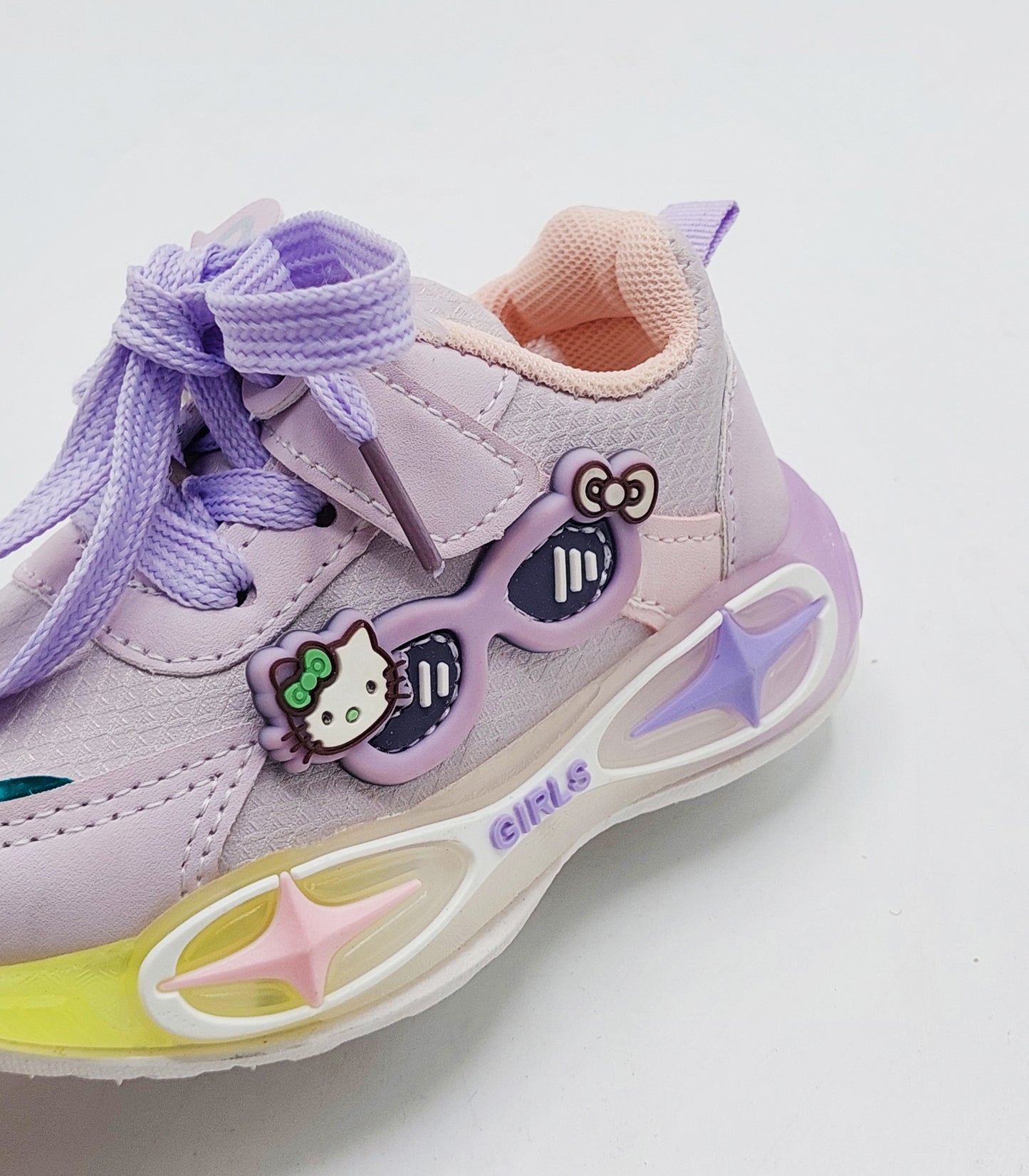Lights in Sole Soft Sole Cute Design Shoes for Kids - YC101 (Light Purple)
