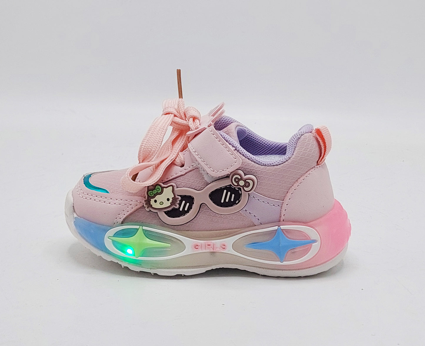 Lights in Sole Soft Sole Cute Design Shoes for Kids - YC101 (Pink)