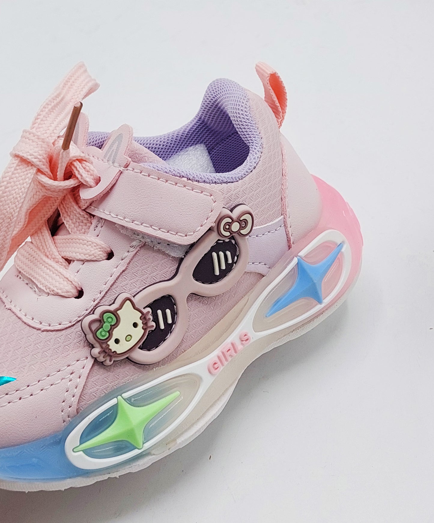 Lights in Sole Soft Sole Cute Design Shoes for Kids - YC101 (Pink)