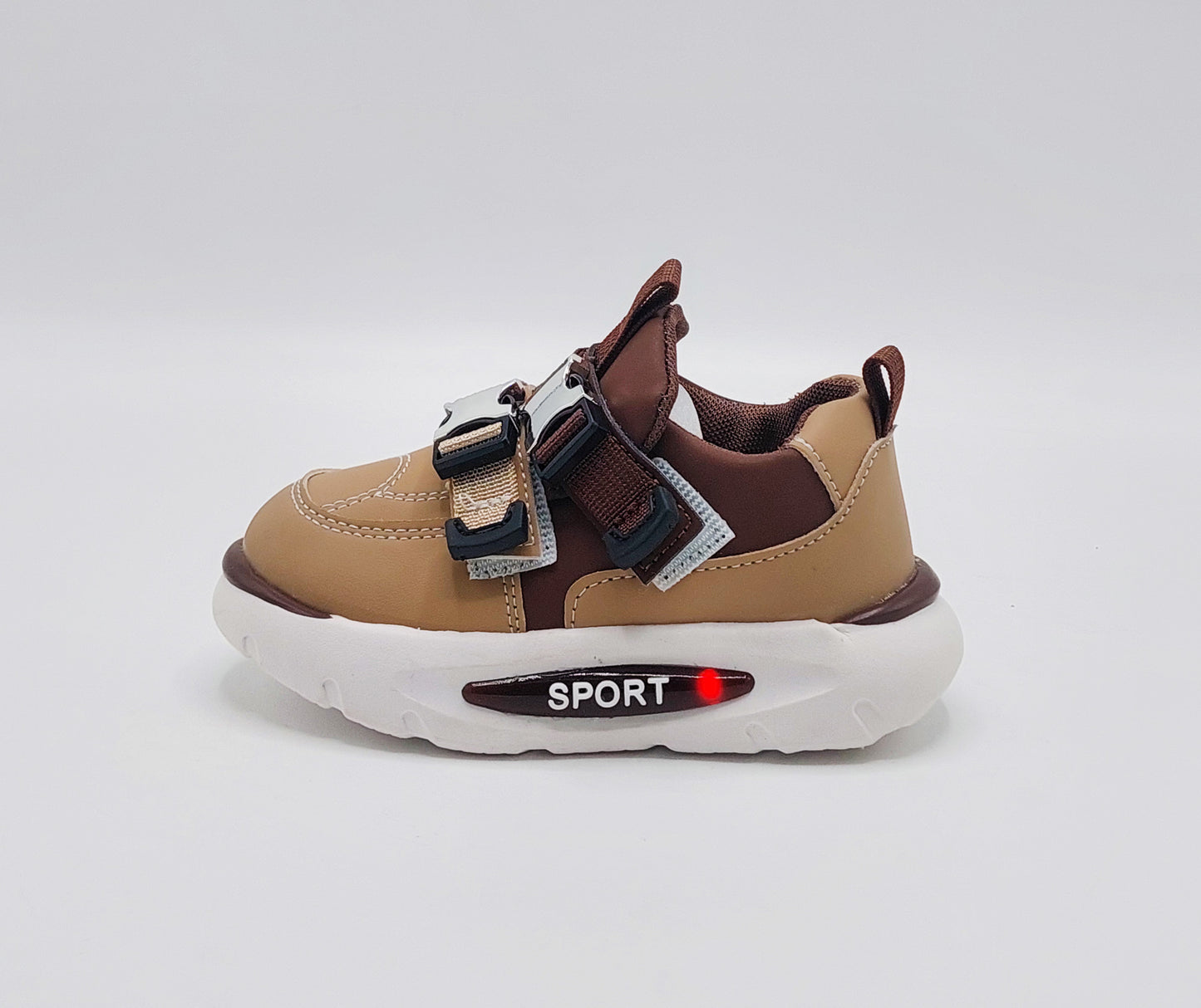 Lights in Sole Trendy Look Sneakers for Kids - LIO11(Beige)