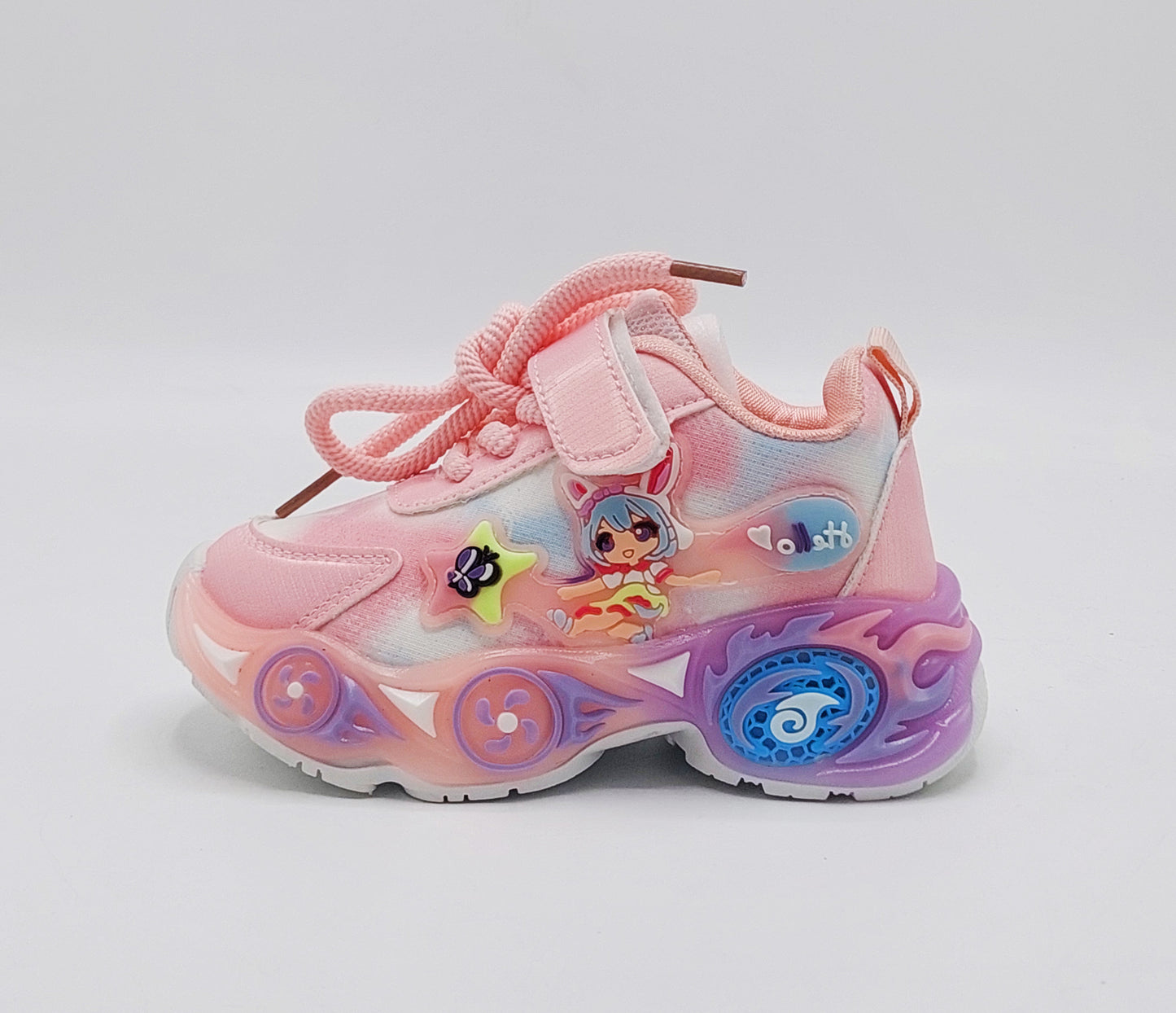 Light in Sole Trendy Look Sneakers for Kids - YB663 (Pink)