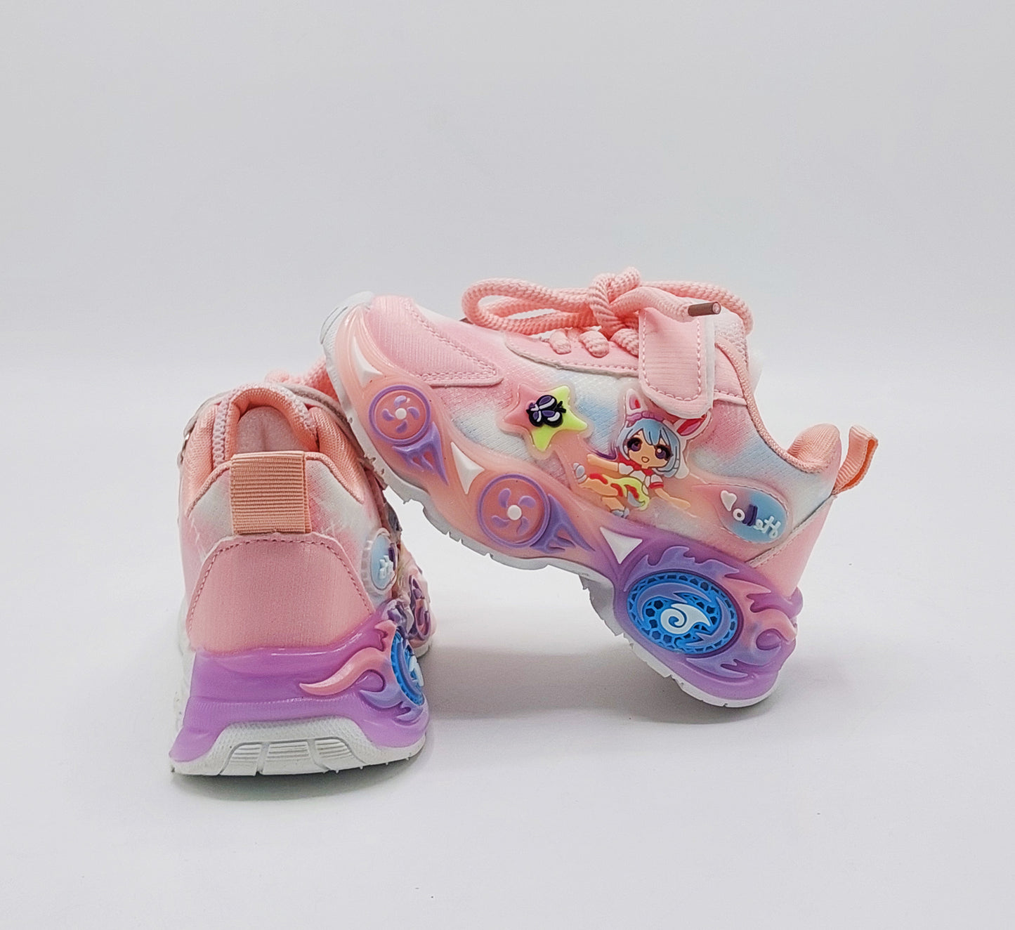 Light in Sole Trendy Look Sneakers for Kids - YB663 (Pink)