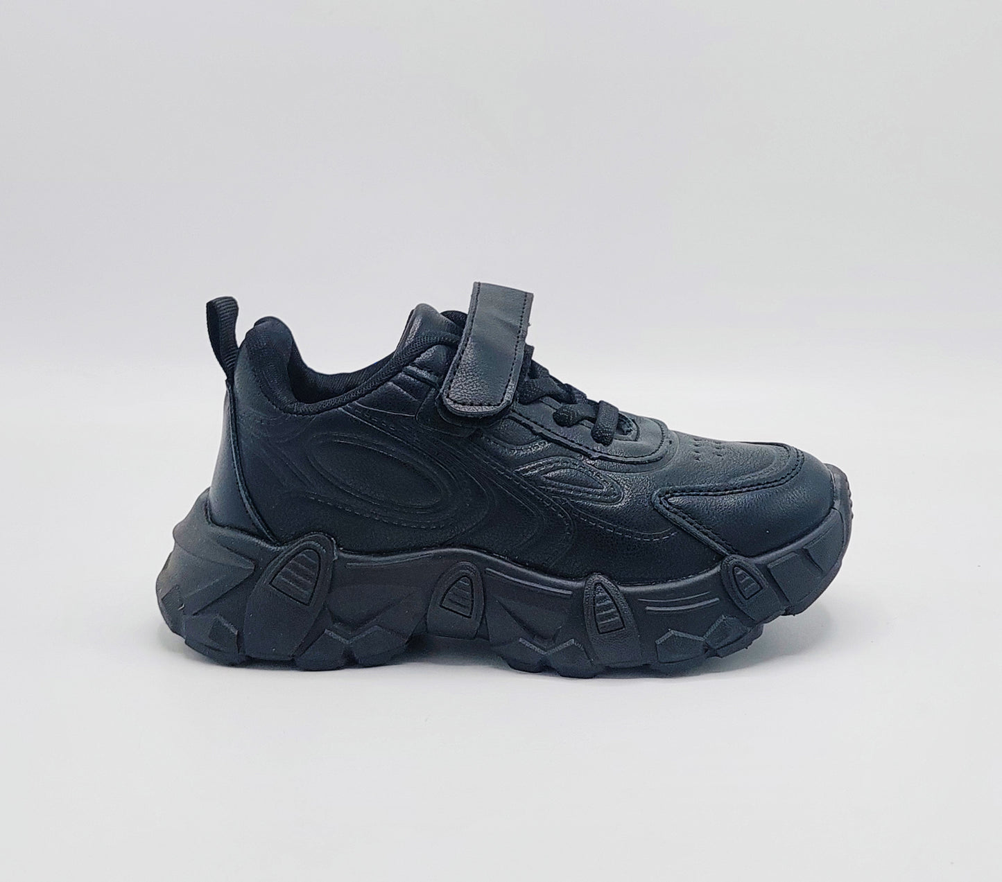 Premium Quality Soft Sole Black Sneakers for Kids - YB661