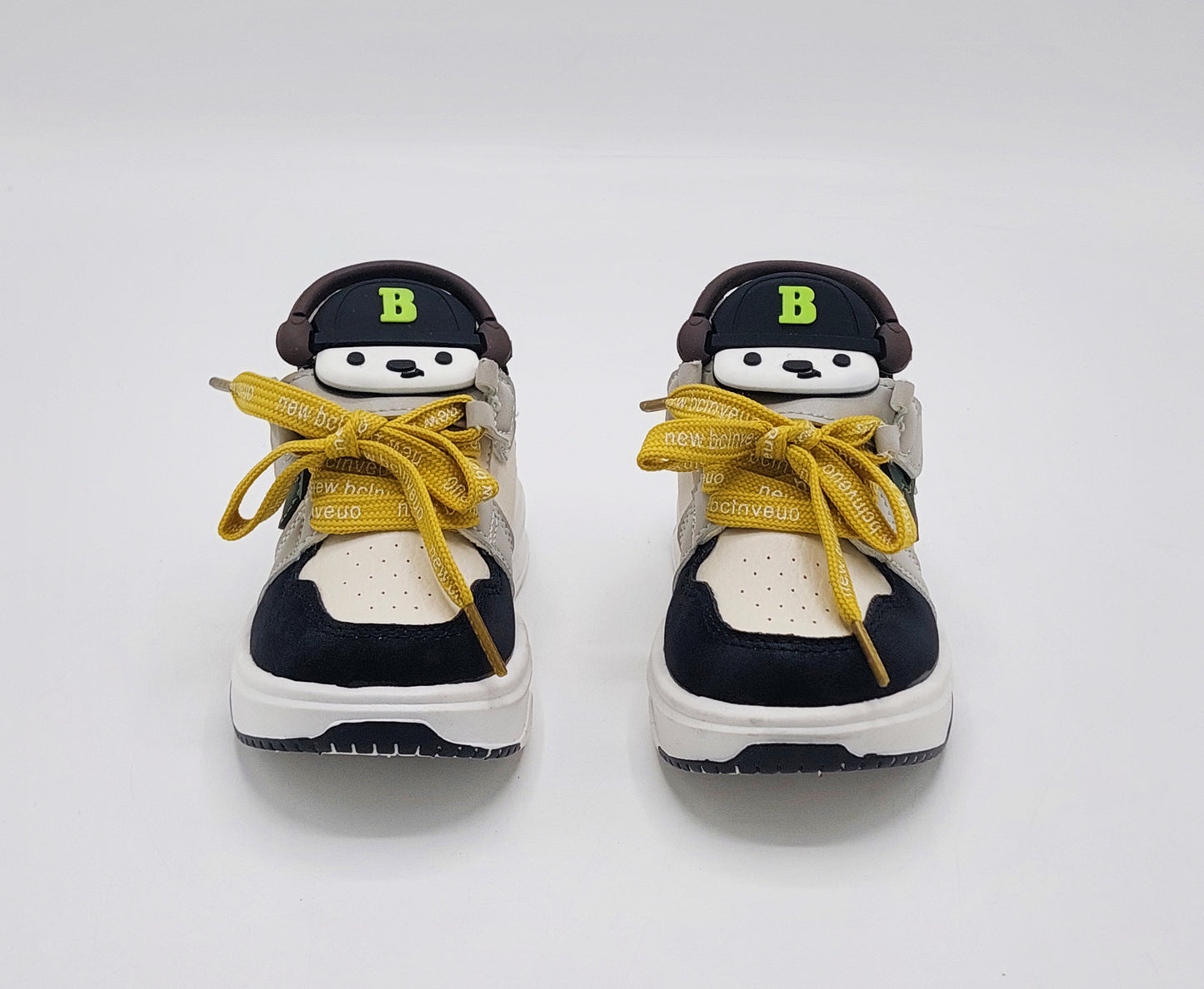 Cute Design Soft Sole Trendy Look Sneakers for Kids - 603M12 (Black)