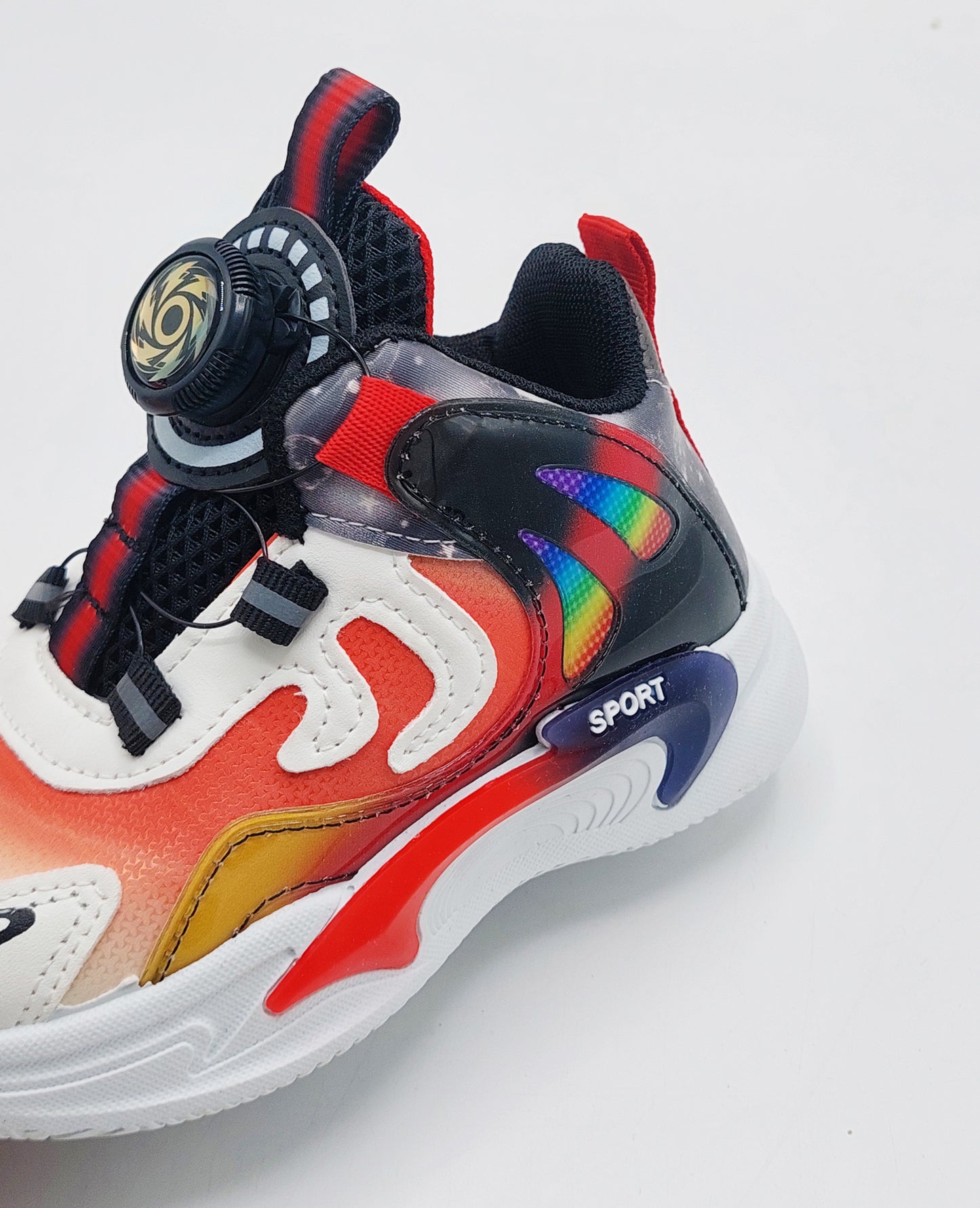 Premium Quality Kids Sneakers With Autolcae Design Easy to Wear Shoes for Kids - PA518 (Black)