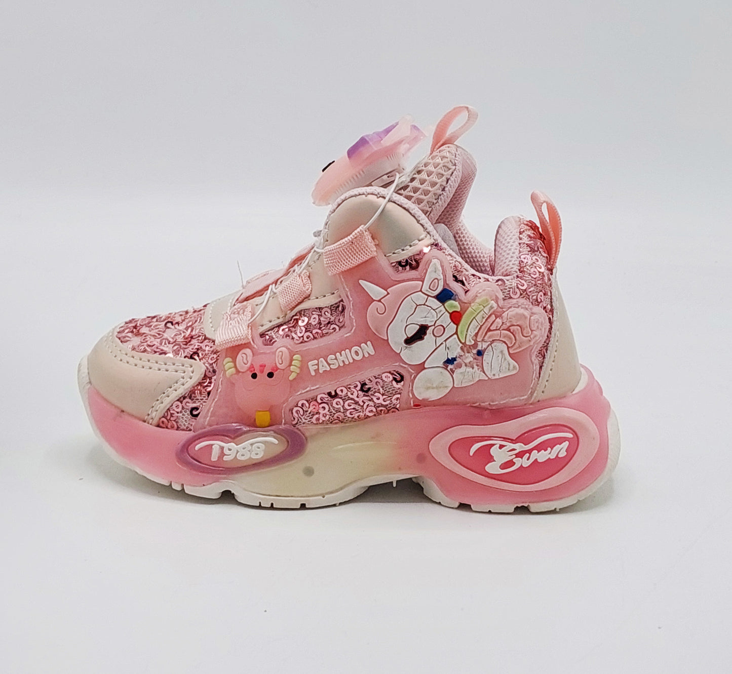 Soft Sole Trendy Look Cute Design With Autolace Sneakers For Girls Kid's - PA537