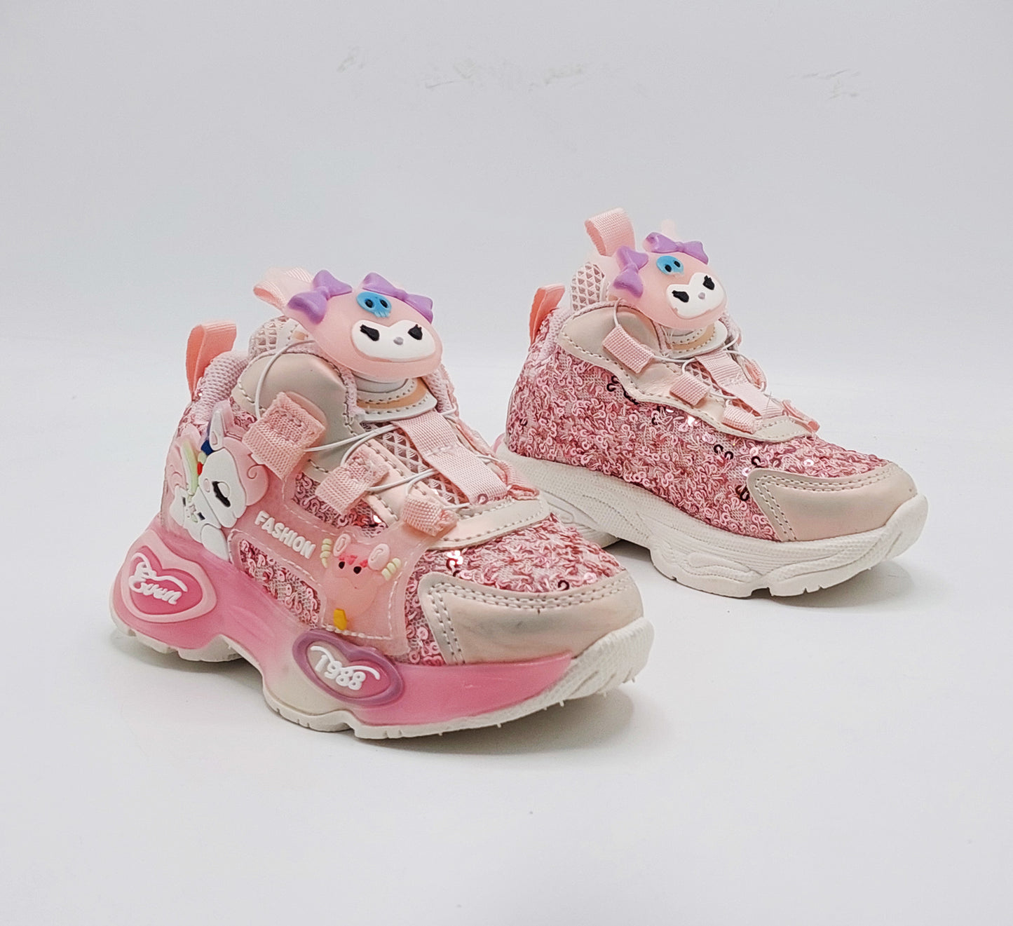 Soft Sole Trendy Look Cute Design With Autolace Sneakers For Girls Kid's - PA537