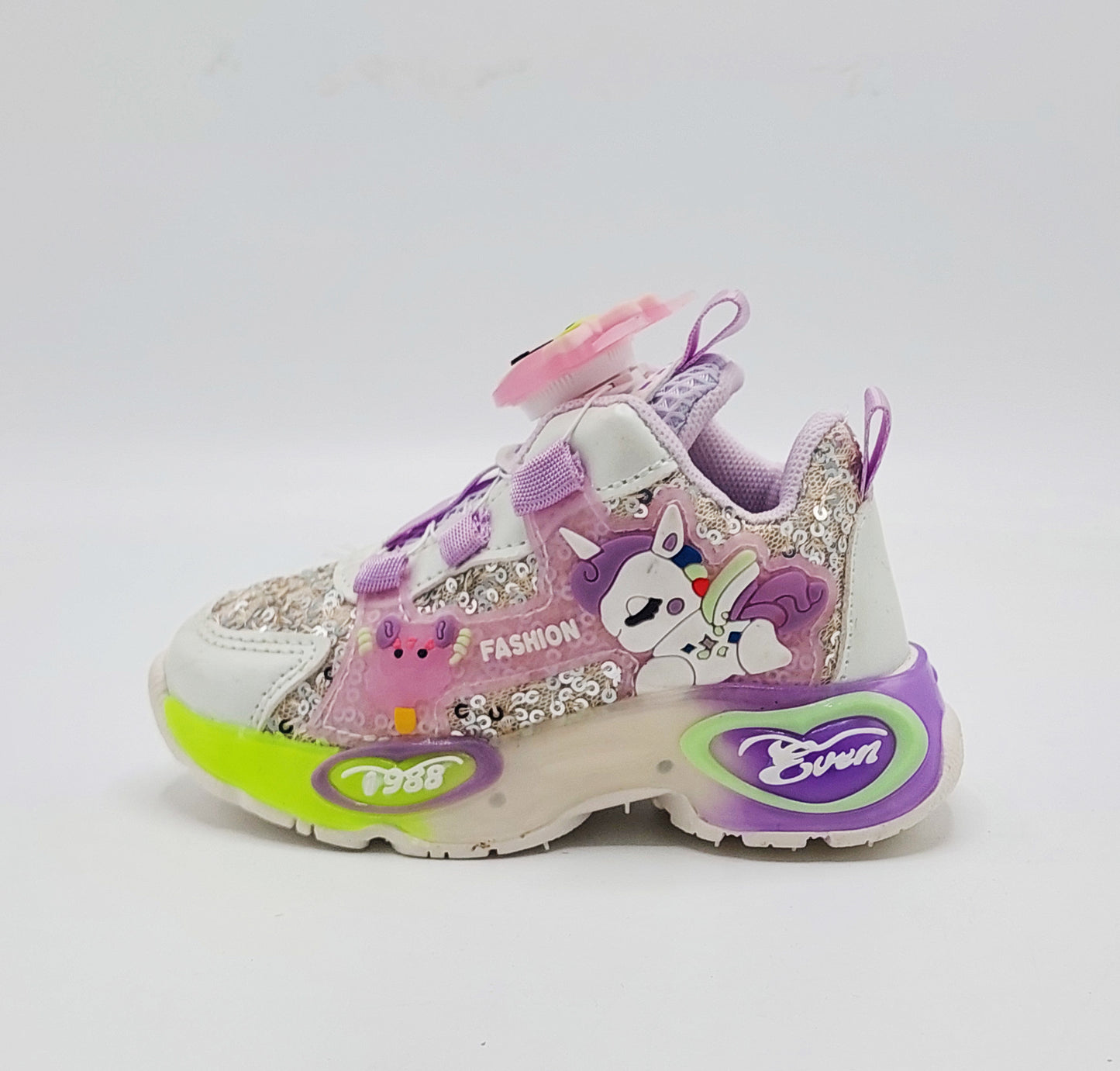 Soft Sole Trendy Look Cute Design With Autolace Sneakers For Girls Kid's - PA537