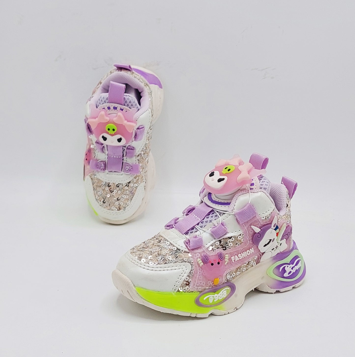 Soft Sole Trendy Look Cute Design With Autolace Sneakers For Girls Kid's - PA537