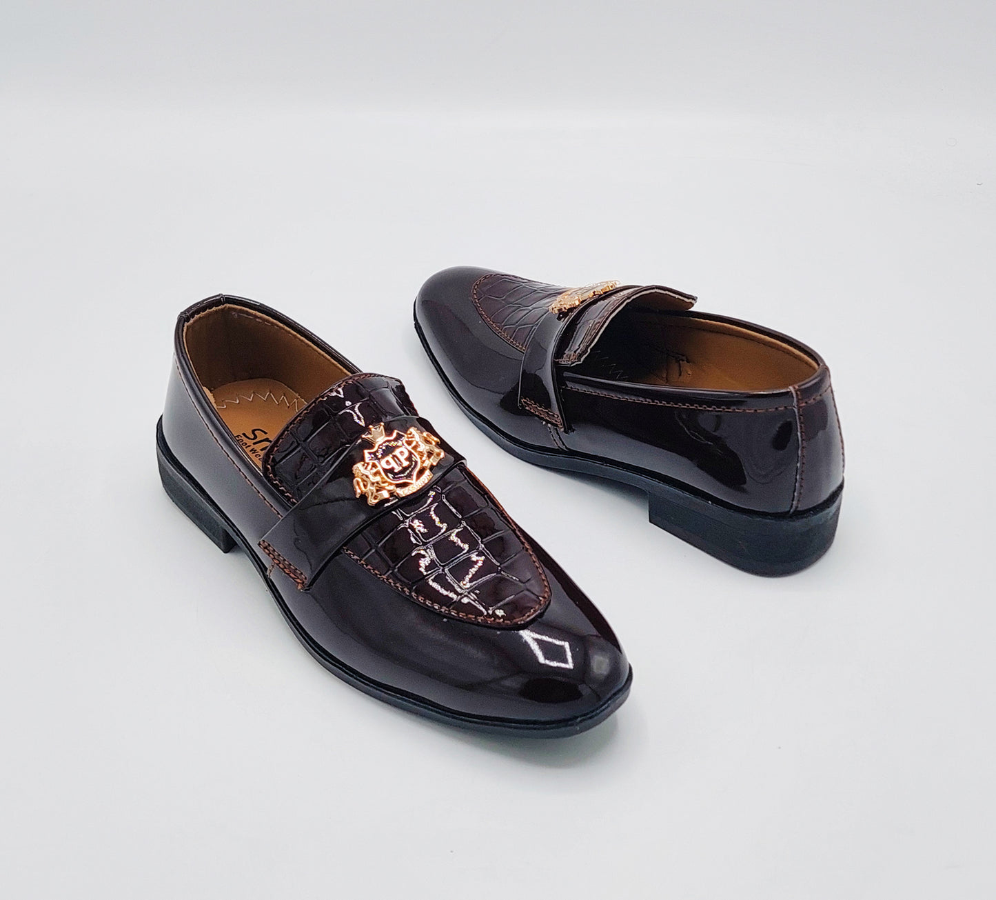 Kid's Premium Quality Formal Shoes - SFW56 (Dark Brown)