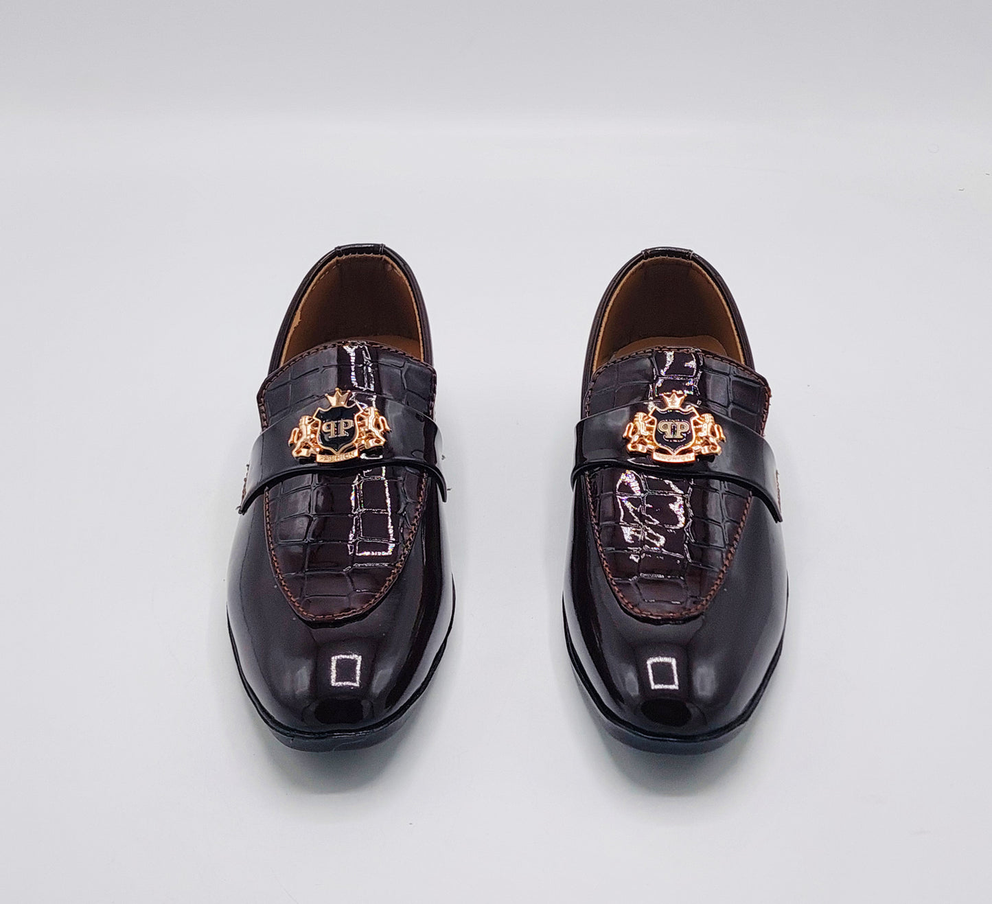 Kid's Premium Quality Formal Shoes - SFW56 (Dark Brown)