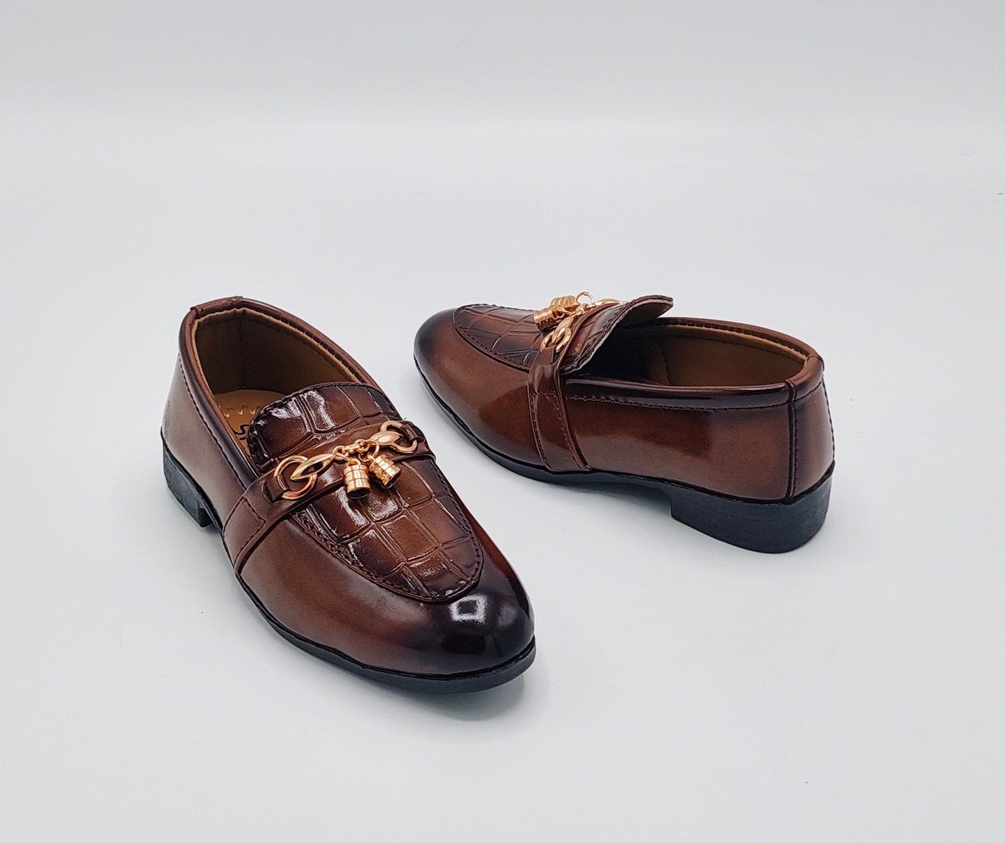 Kid's Premium Quality Formal Shoes - SFW73 (Dark Brown)