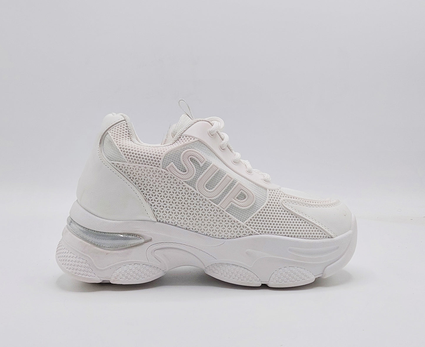 Women's Thick Sole Trendy Look Sneakers - 2025 (White)