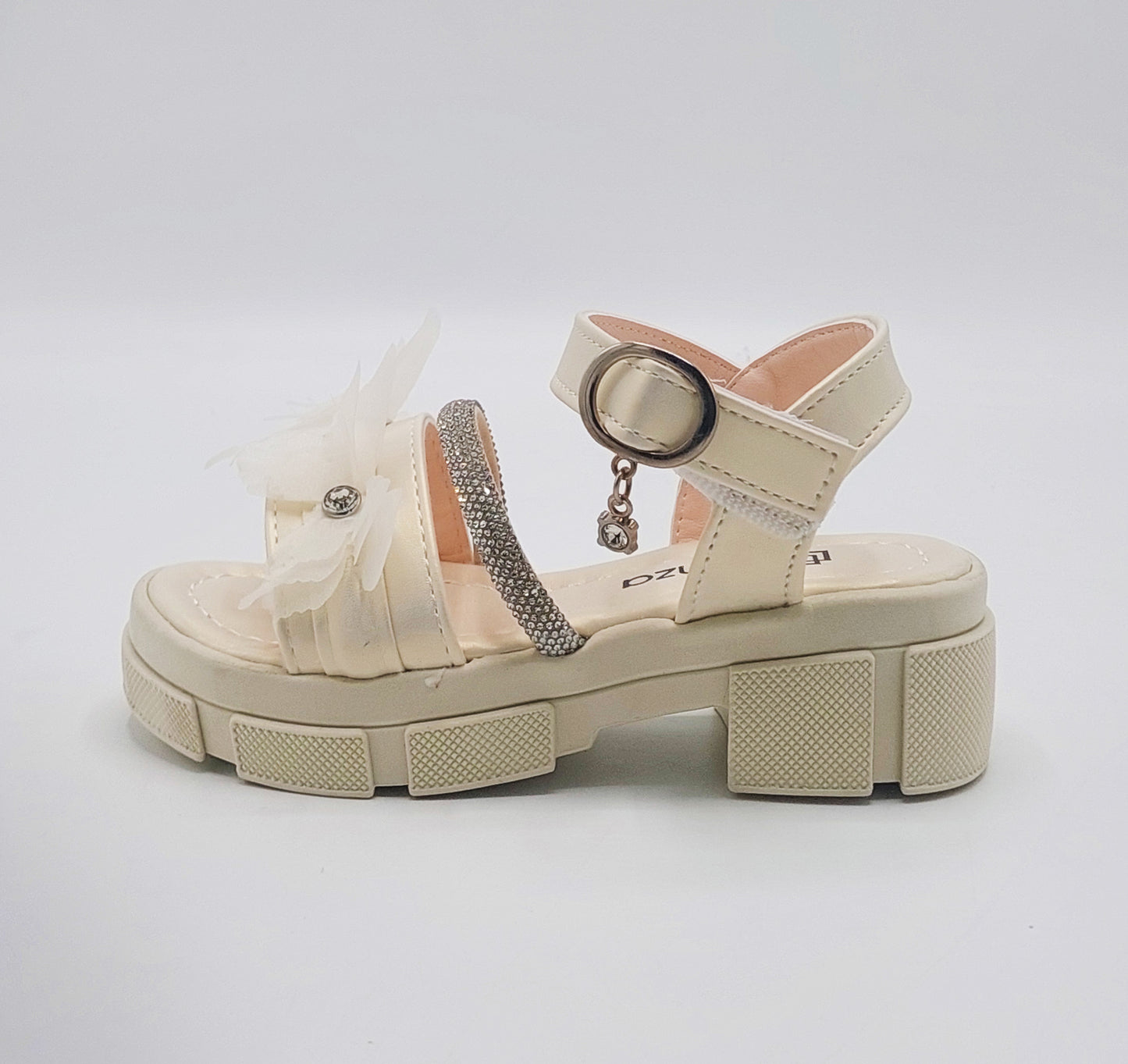 Premium Quality Fancy Sandal's With Heels For Kid's Girl's - 550 (Beige)