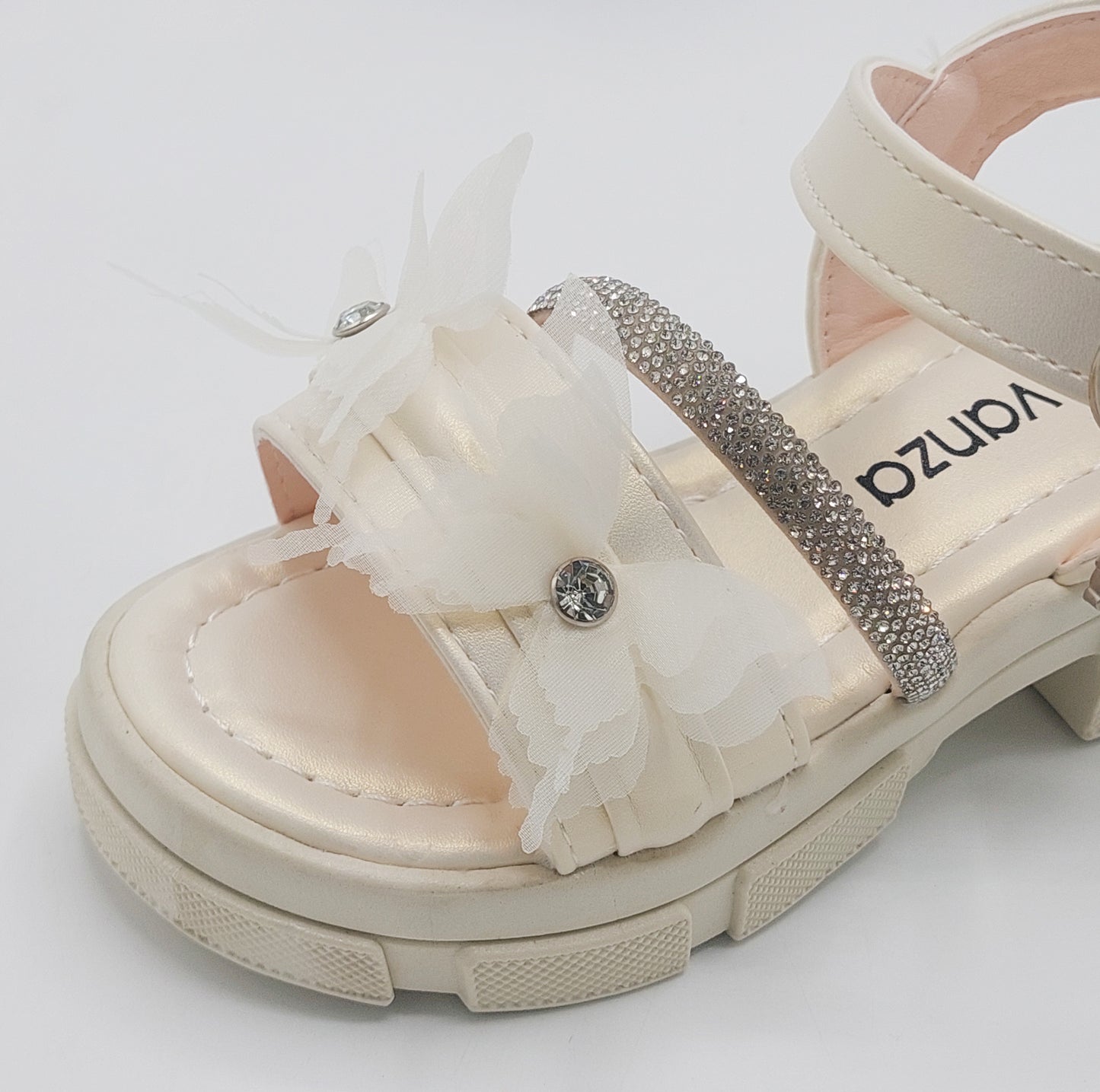 Premium Quality Fancy Sandal's With Heels For Kid's Girl's - 550 (Beige)