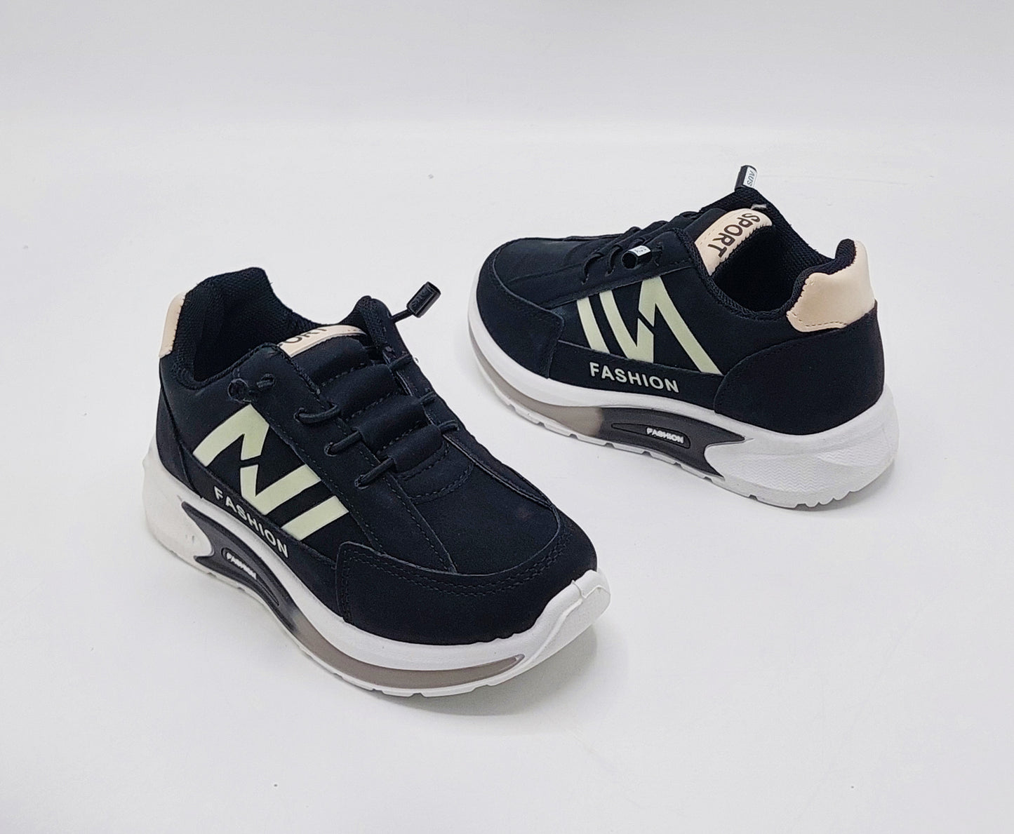 Premium Quality Trendy New Look Sneakers for Kids - K208 (Black)