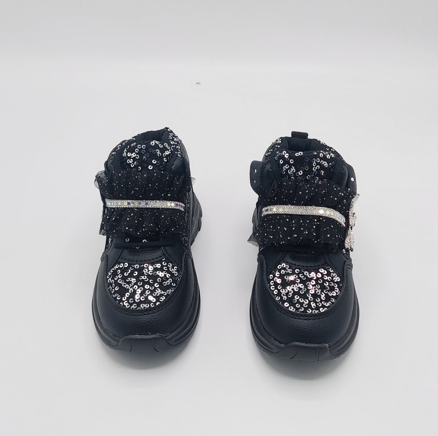 Girl's Fancy Look Sneakers for Kids - ST95 (Black)