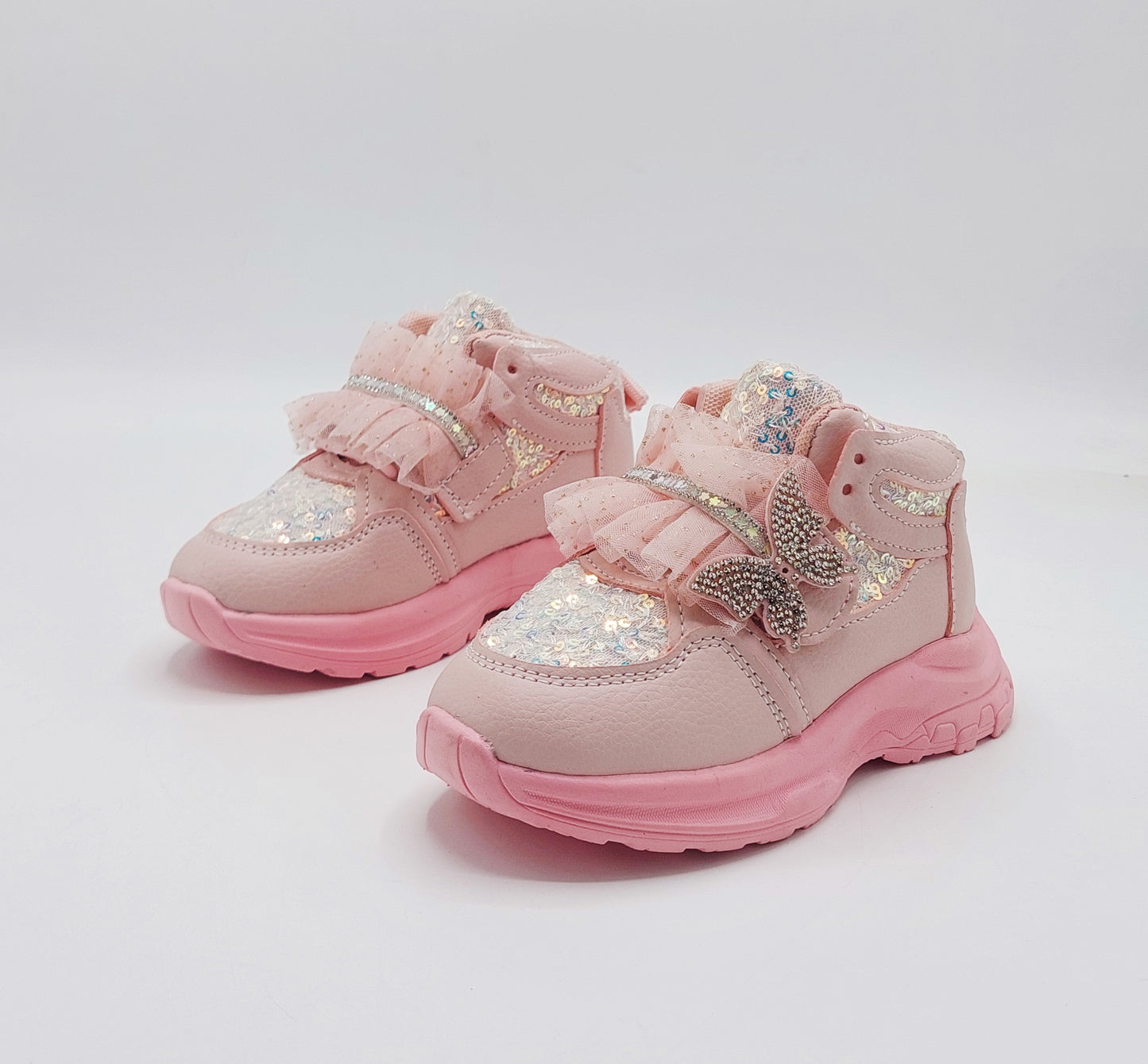 Girl's Fancy Look Sneakers for Kids - ST95 (Pink)