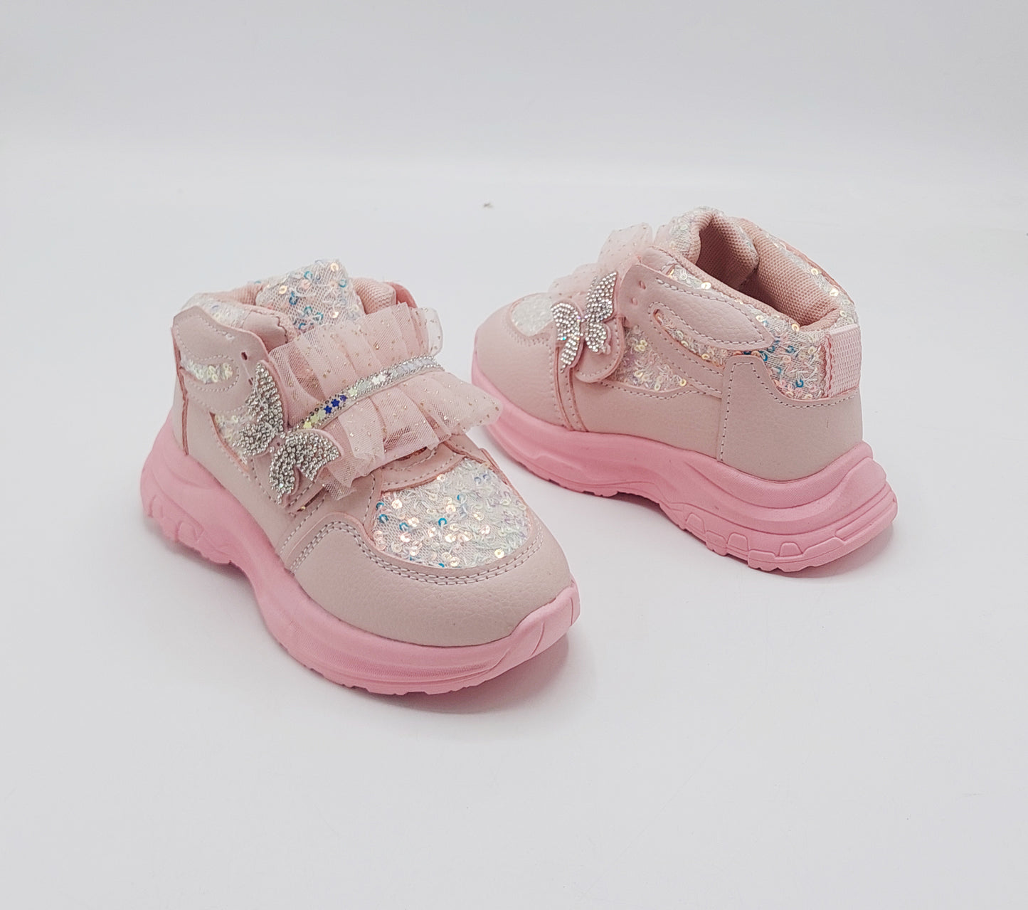 Girl's Fancy Look Sneakers for Kids - ST95 (Pink)