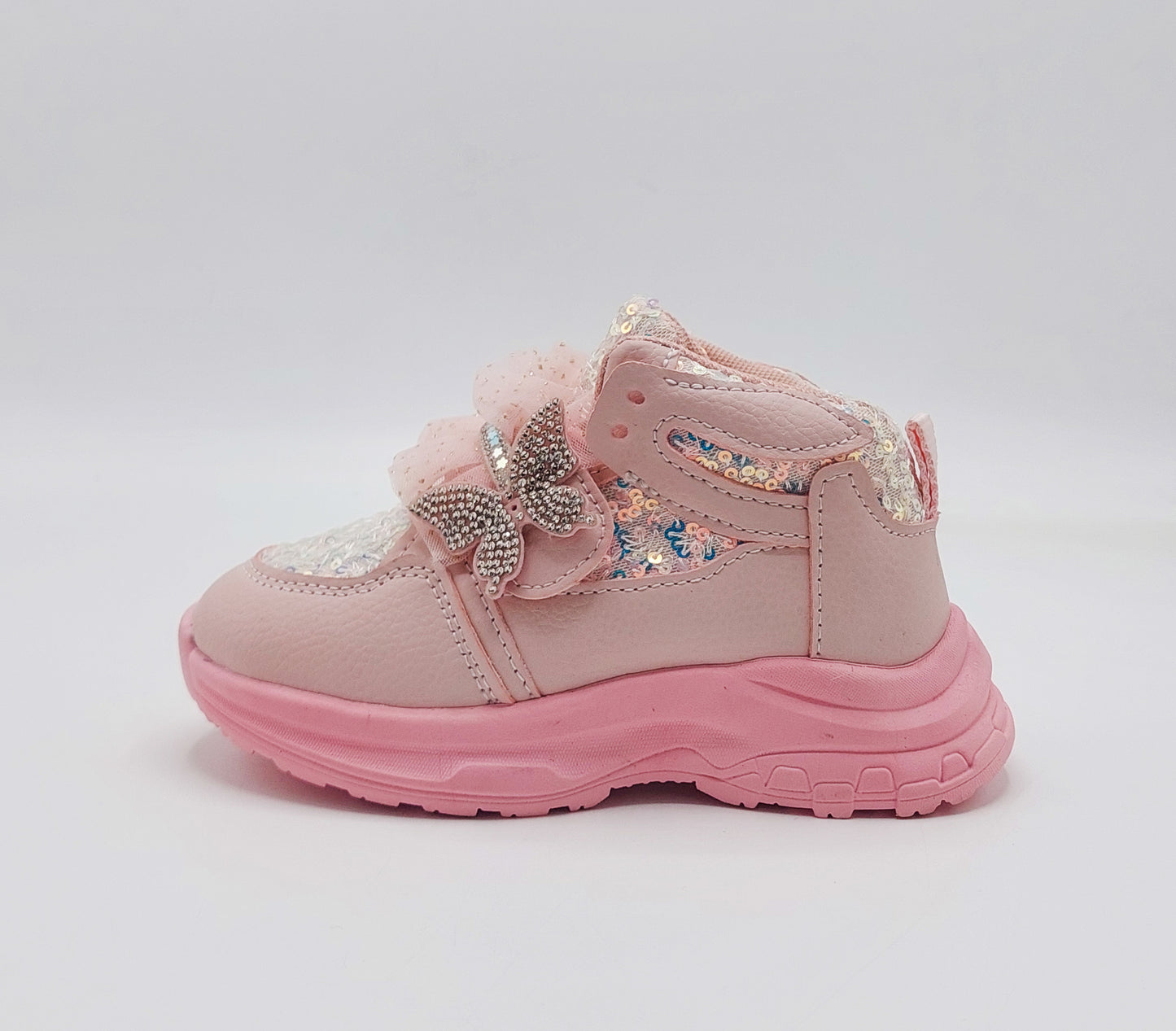 Girl's Fancy Look Sneakers for Kids - ST95 (Pink)